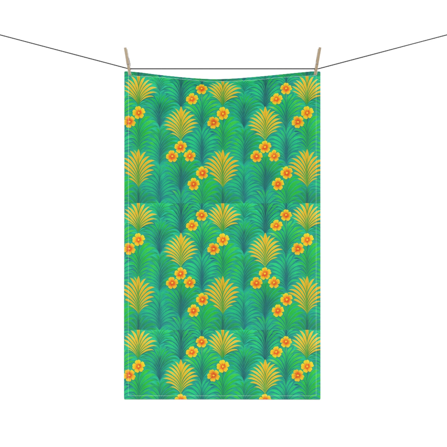 Tea Towels (cotton, poly) - Sunrise Palms/Green