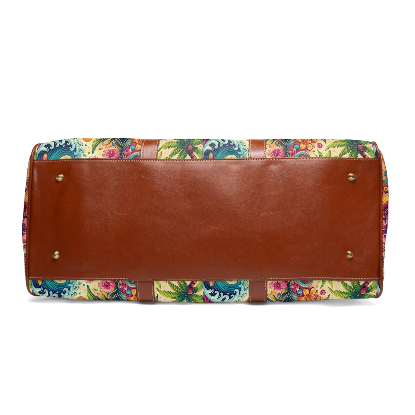 Tropical Waterproof Travel Bag - Perfect for Beach Getaways / Flamingo Waves