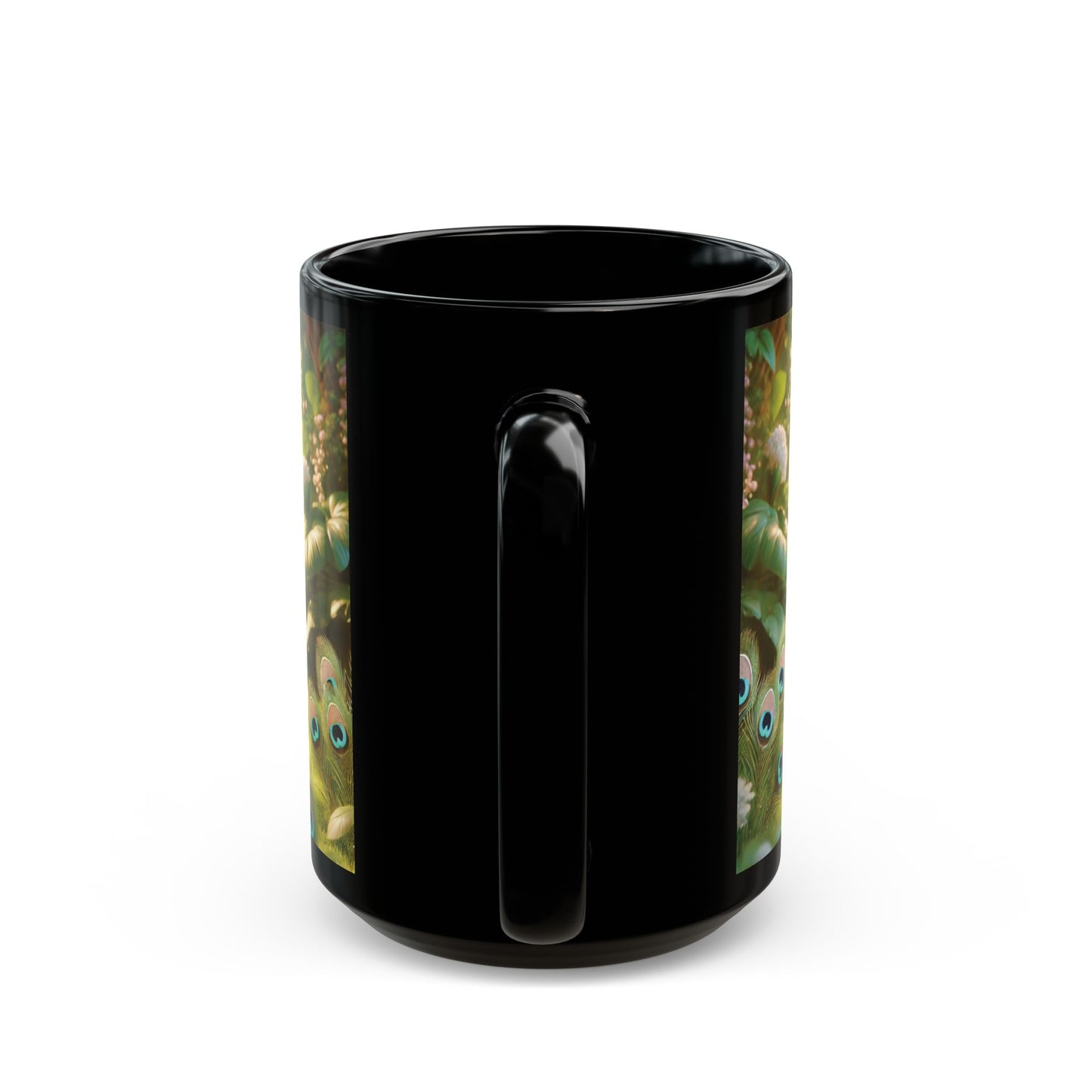 Black Coffee Mug - Baby White Peacock