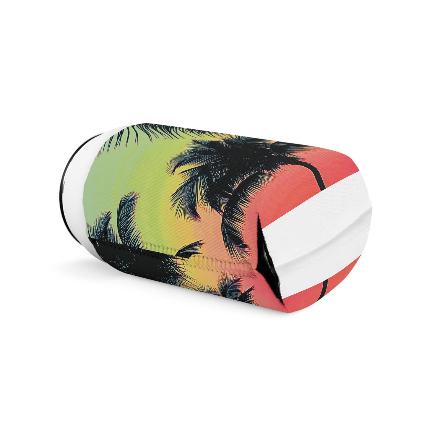 Palm Glow/Sangria Can Cooler Sleeve - Perfect for Outdoor Picnics