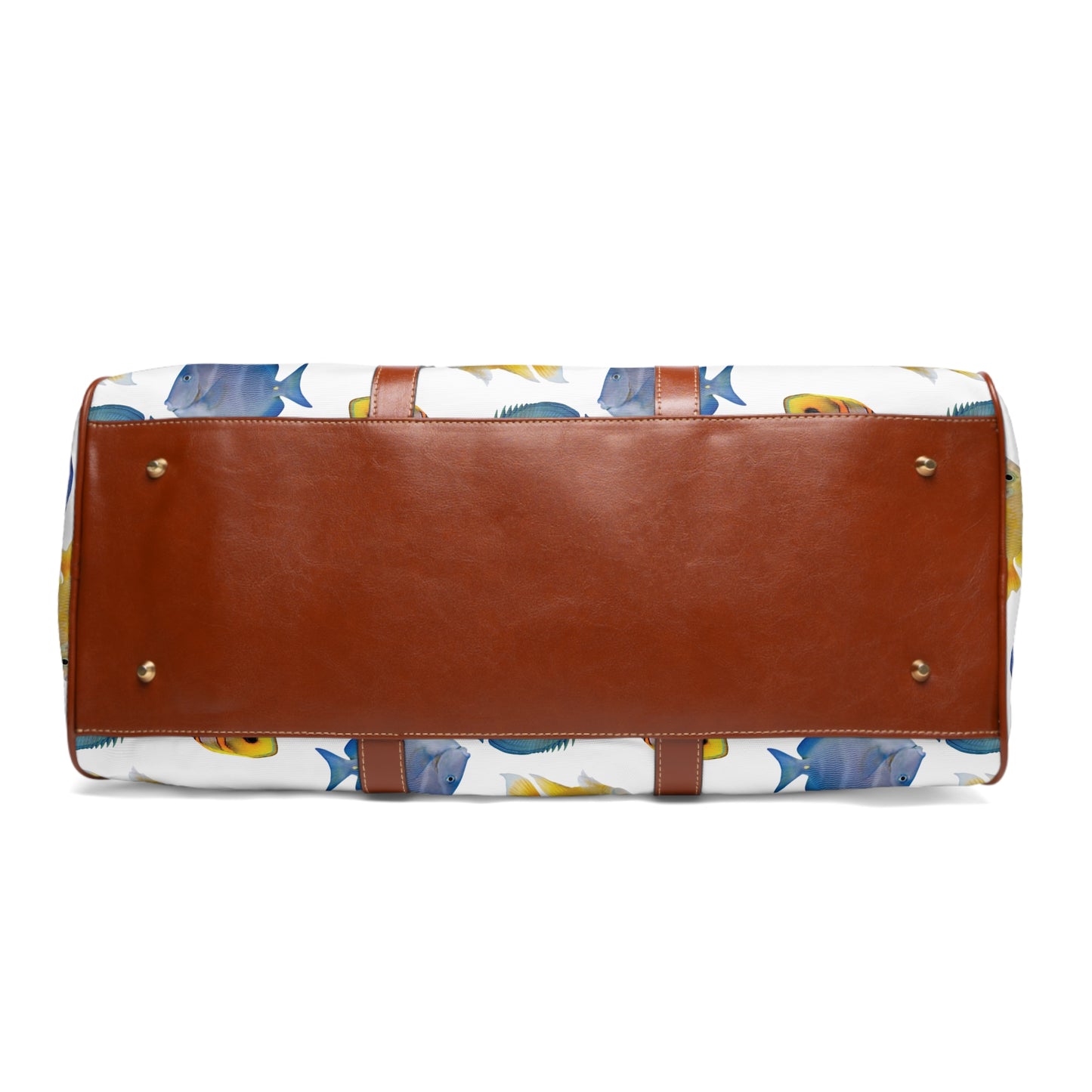 Tropical Waterproof Travel Bag - Perfect for Beach Getaways / School of Fish, White