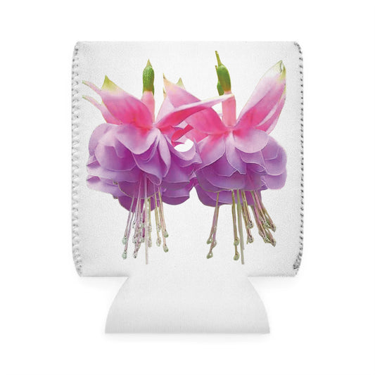Two Pink Fuschias/White Cooler Sleeve - Perfect for Outdoor Picnics