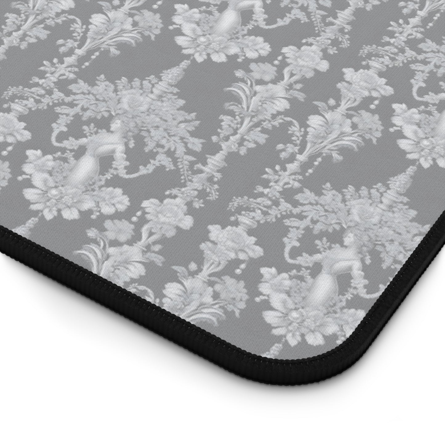 Tropical Desk Mat, 3 Sizes - Perfect for Home Office / Pearl Lady Toile, Slate