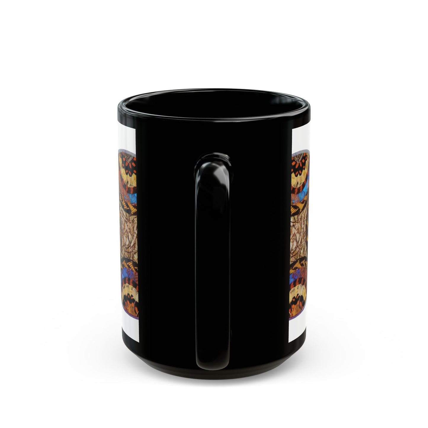 Black Coffee Mug - Real Butterfly Wing Plate #3