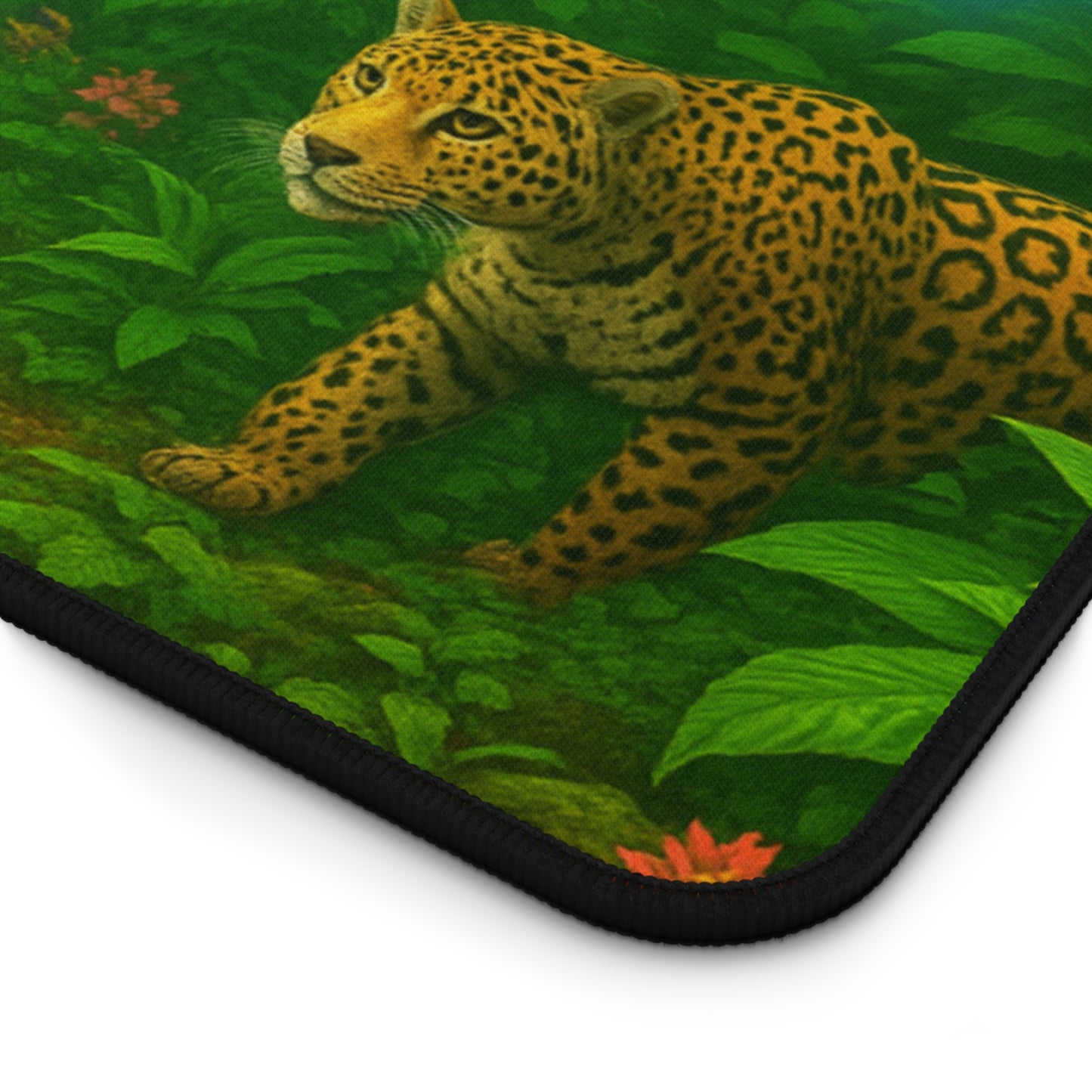 Tropical Mouse Pad/Desk Mat, 3 Sizes - Perfect for Home Office / Rainforest UFO and Jaguars