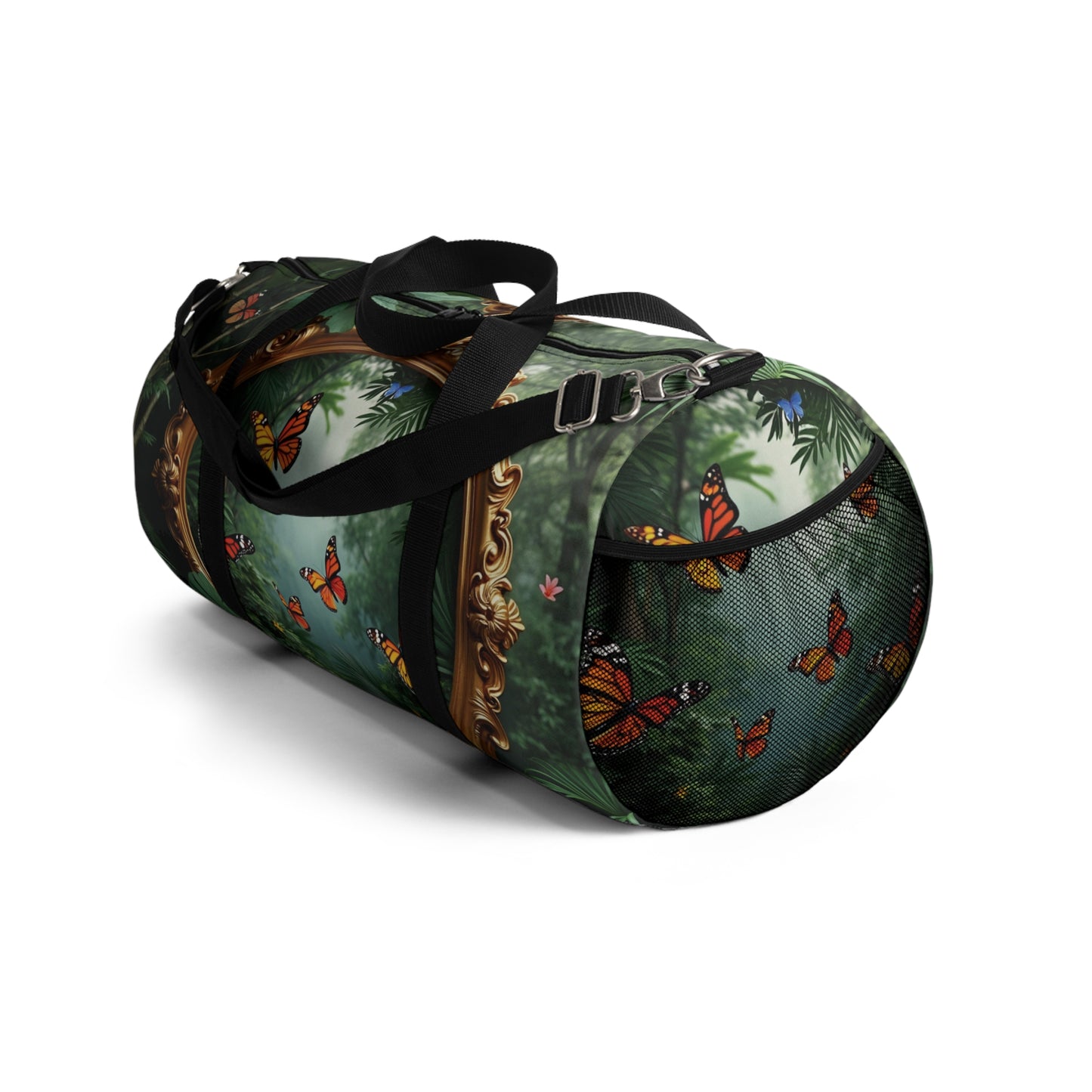 Tropical Butterfly Duffel Bag - Perfect for Travel and Gym / Framed Monarch Gathering