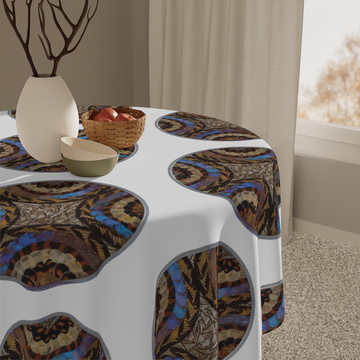Real Butterfly Wing Plate ~ Square Tablecloth, 55" x 55"