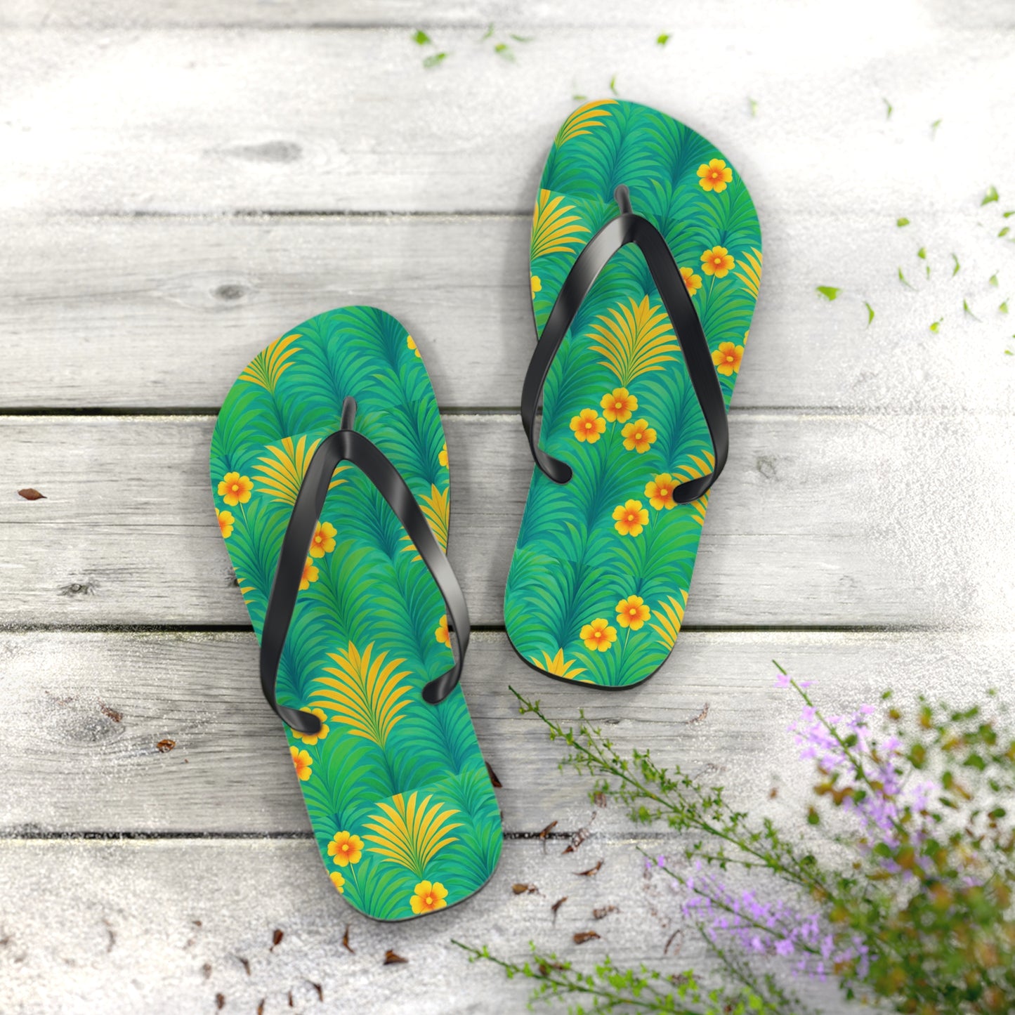 Flip Flops - Sunrise Palms, Green