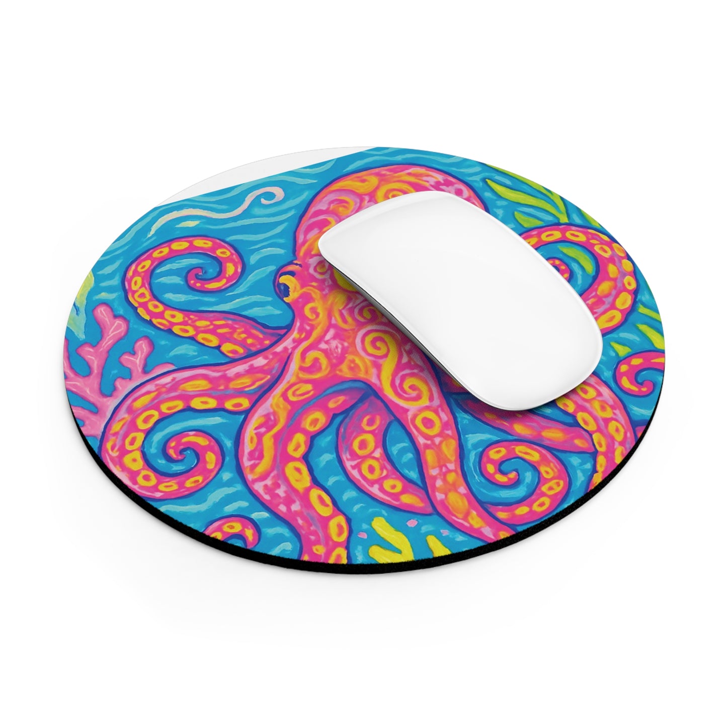 Tropical Mouse Pad, 2 Shapes - Beach Vibes for Home Office & Gamer / Octopus Kraken Joe