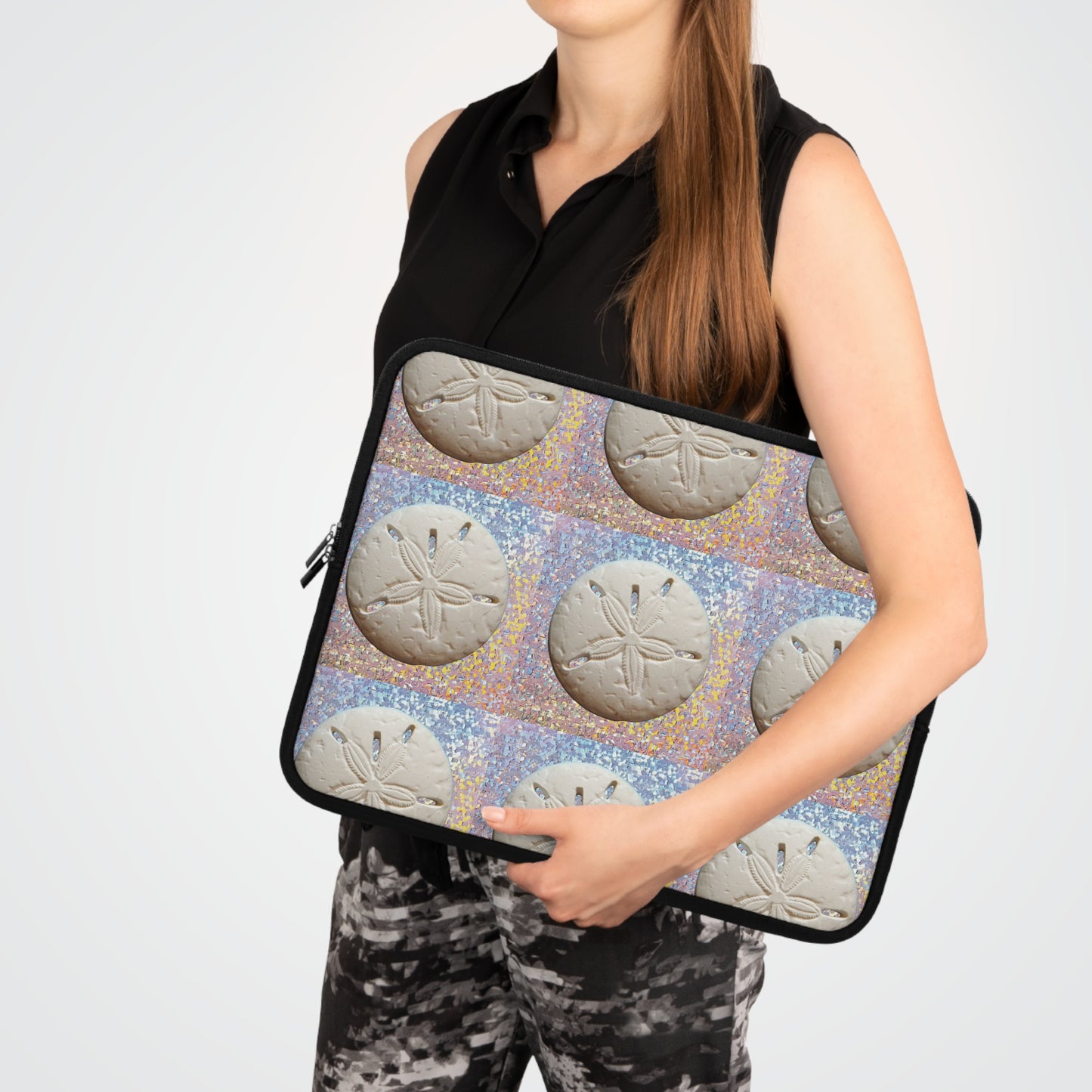 Tropical Laptop Sleeve, 5 Sizes - Perfect for Beach Lovers & Students / Disco Sand Dollar, Repeat