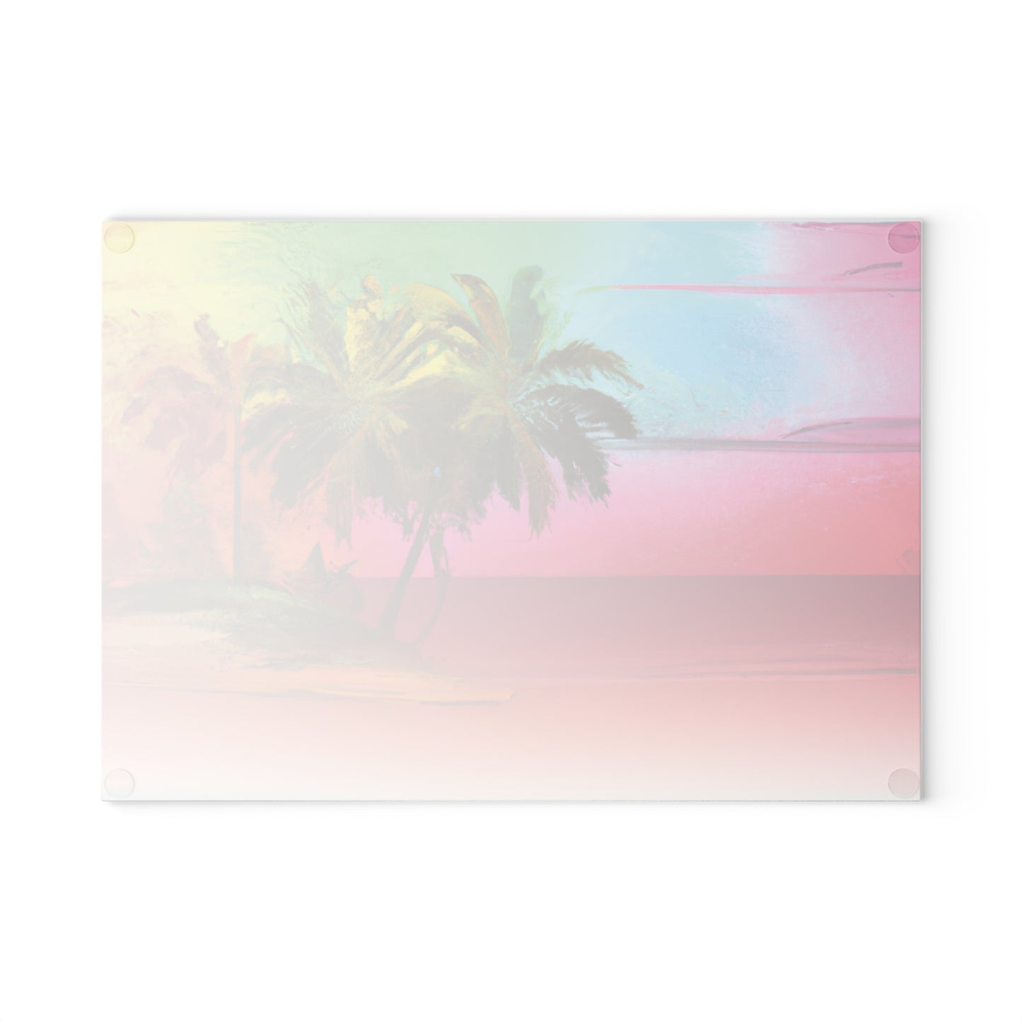 Glass Cutting Board, 2 sizes - Ombre Beach