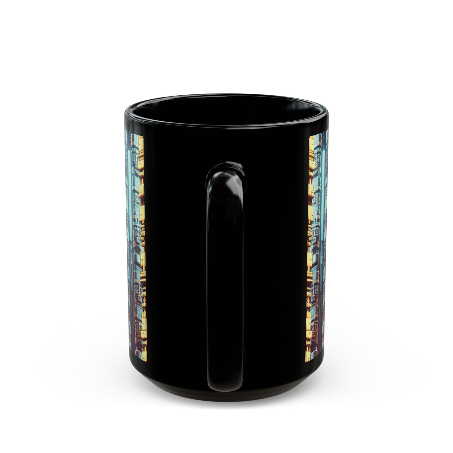 Black Coffee Mug - Techno Tiki Totems