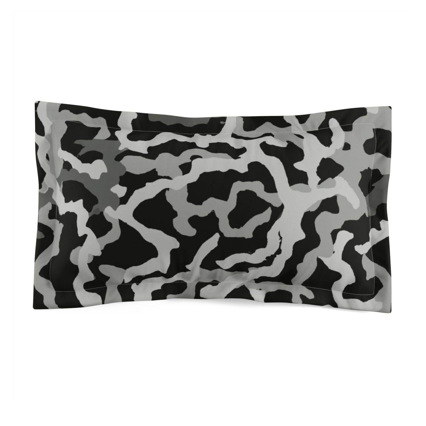 Microfiber Pillow Sham | Tropical Vibes for Relaxation / Coral Threads, Noir