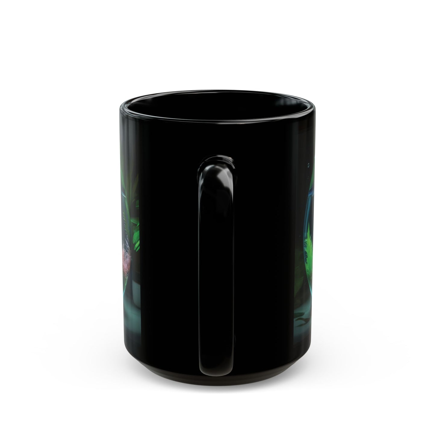 Black Coffee Mug - Tropical Fish Bowl #1