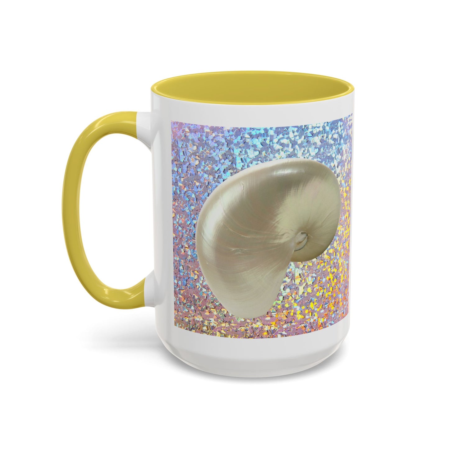 Colorful Mugs (11oz, 15oz), Disco White Nautilus