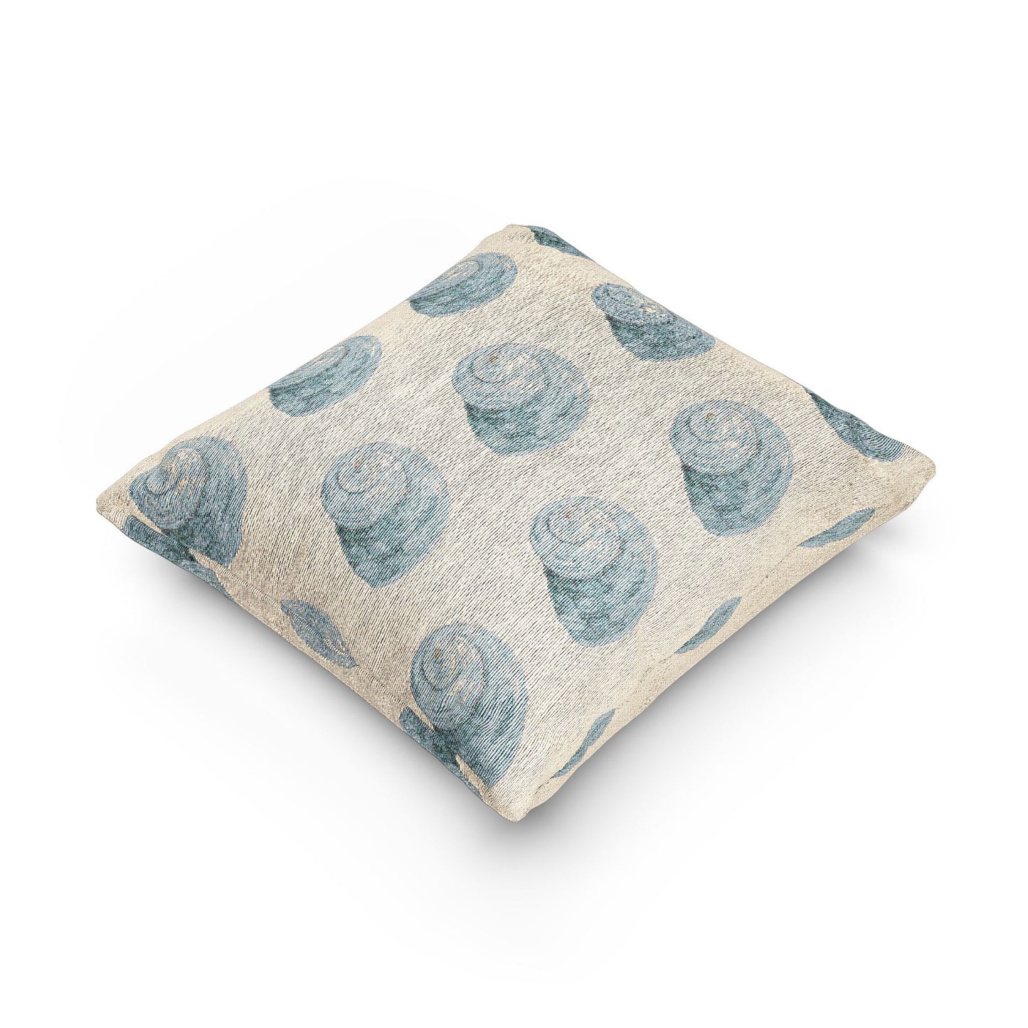 Woven Pillow, 17"W x 18"L - Blue Turbo Shell