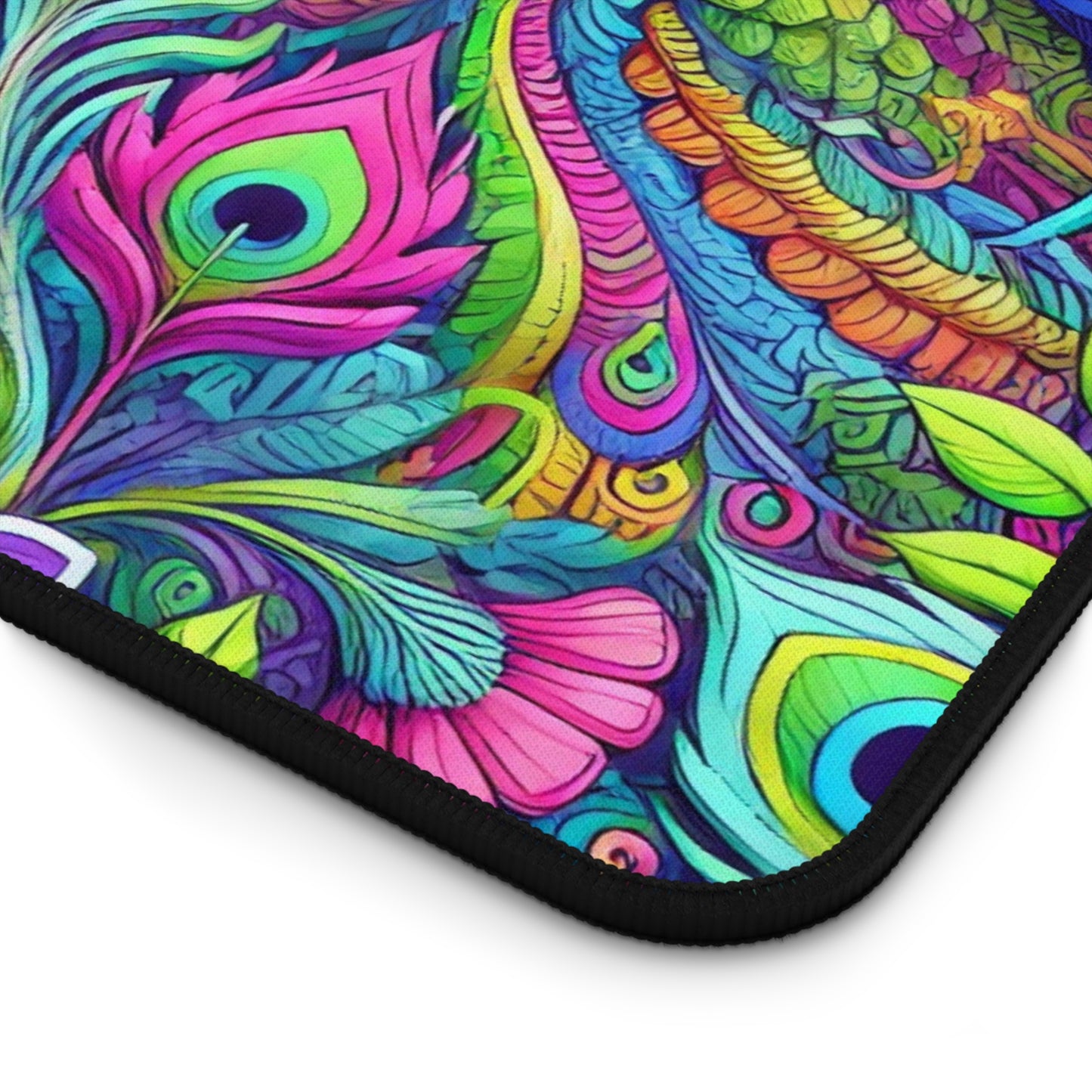 Tropical Mouse Pad/Desk Mat, 3 Sizes - Perfect for Home Office / Peacock Prism