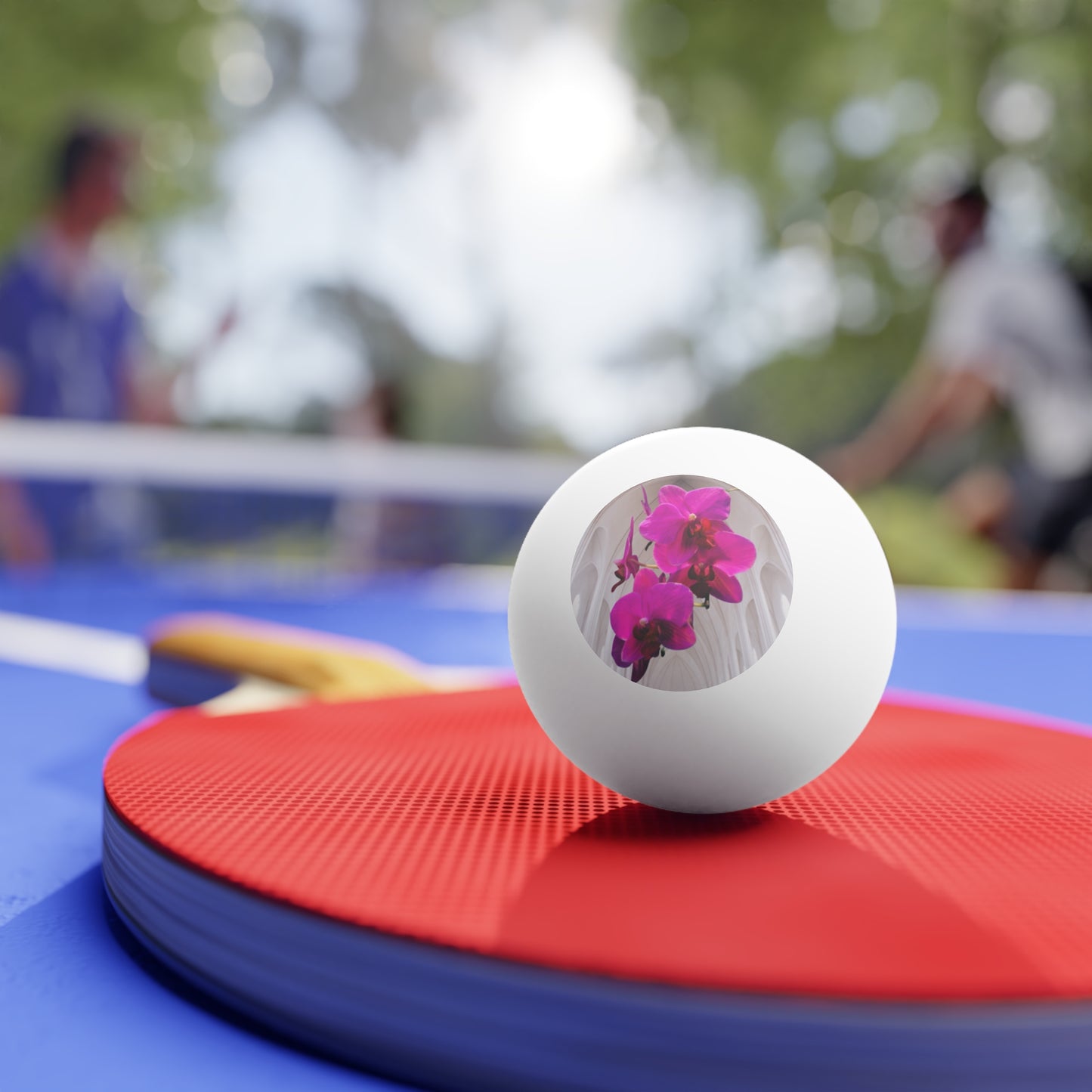 Tropical Paradise Ping Pong Balls - 6 Pack with Gothic Hot Pink Orchids