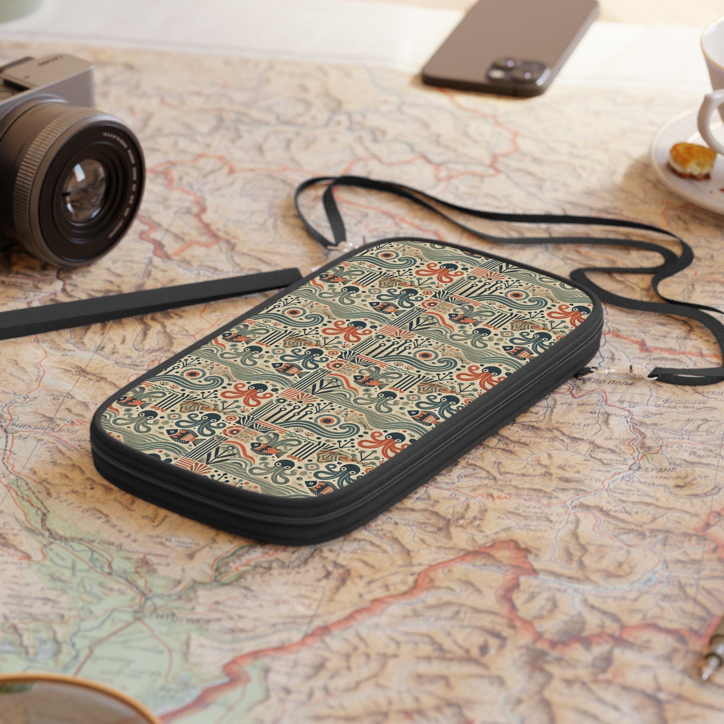 Passport Wallet – Perfect for Travelers & Adventurers / Mid-Century Octopus