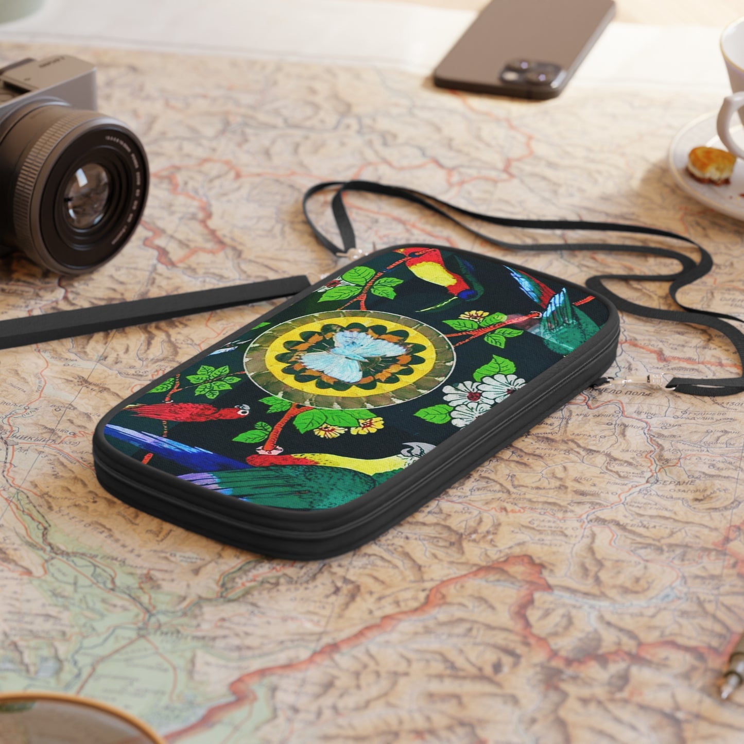 Passport Wallet – Perfect for Travelers & Adventurers / Parrots and Butterflies Real Wing Art