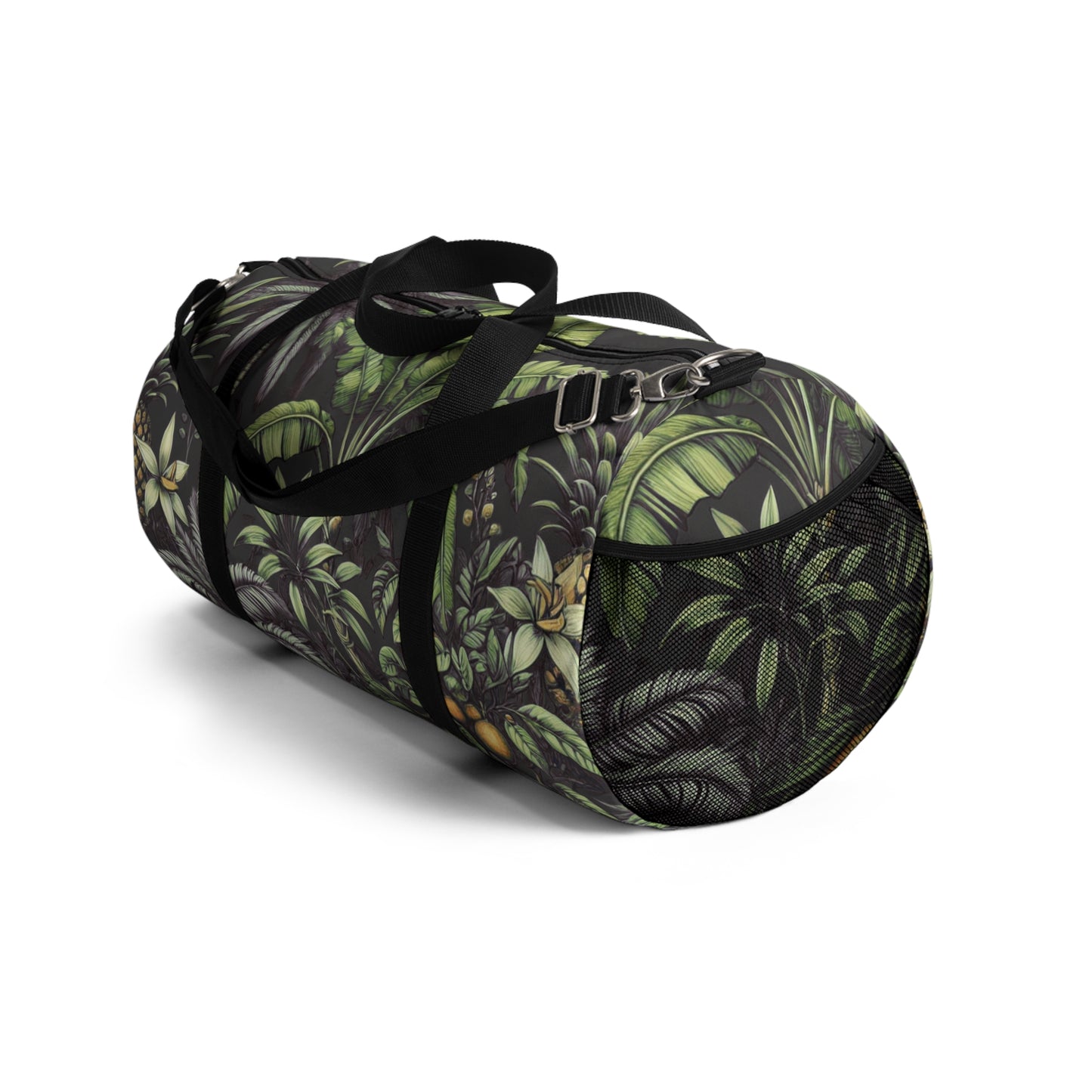 Tropical Duffel Bag - Perfect for Travel and Gym / Tropical Fruit, Black