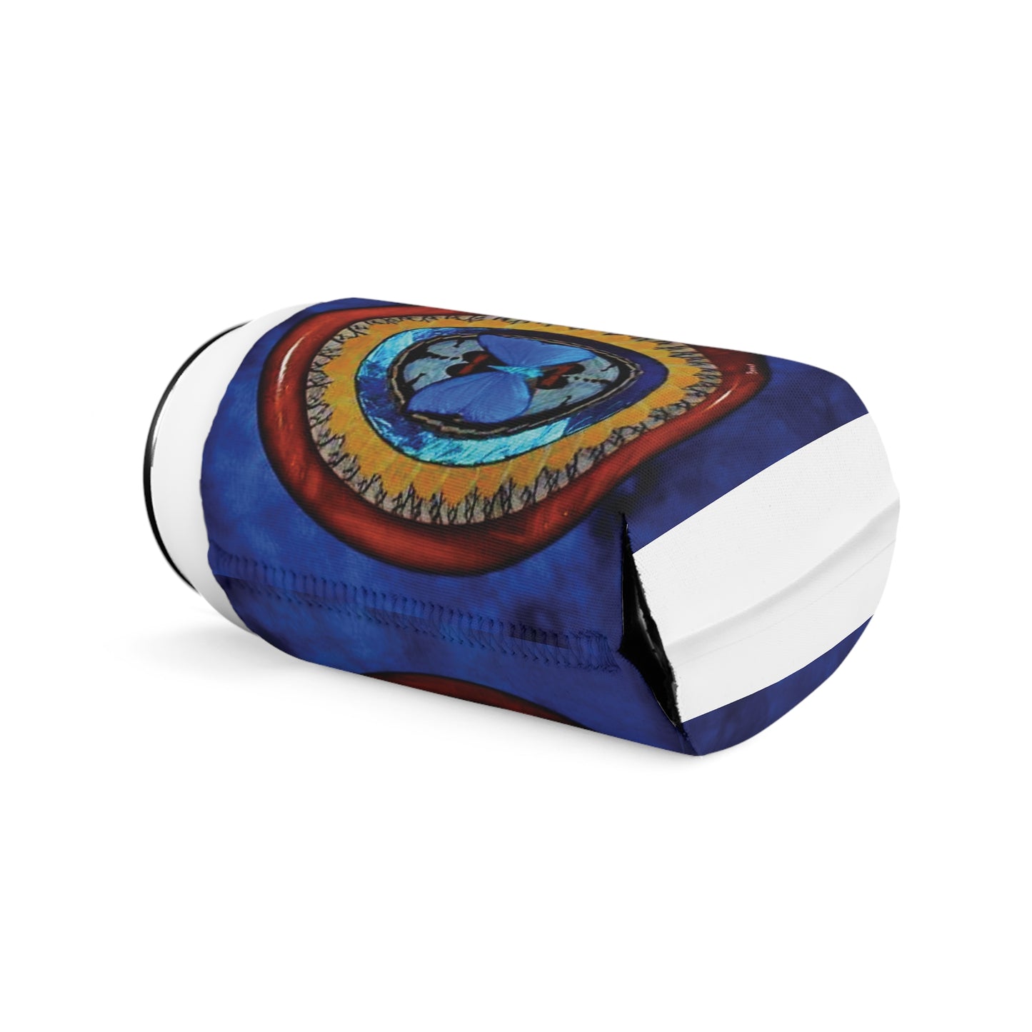 Oval Real Butterfly Wing Art Can Cooler Sleeve - Perfect for Outdoor Picnics