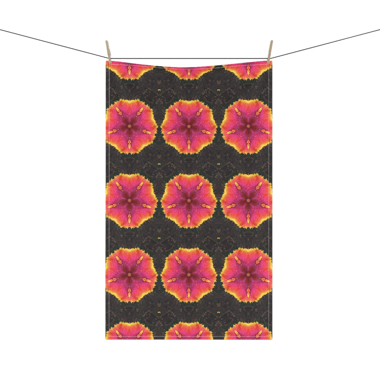 Tea Towels (cotton, poly), Hibiscus Kaleidoscope #1