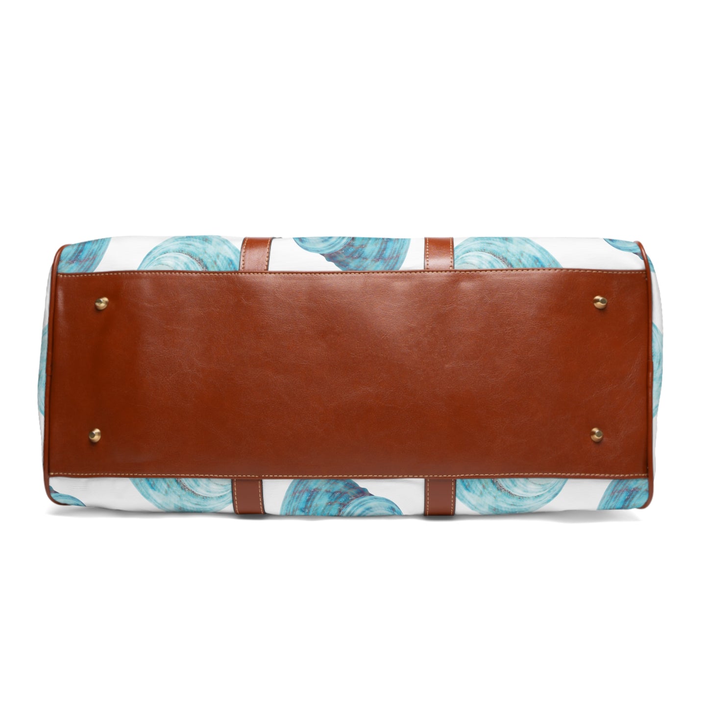 Tropical Waterproof Travel Bag - Perfect for Beach Getaways / Blue Turbuo Shell, White