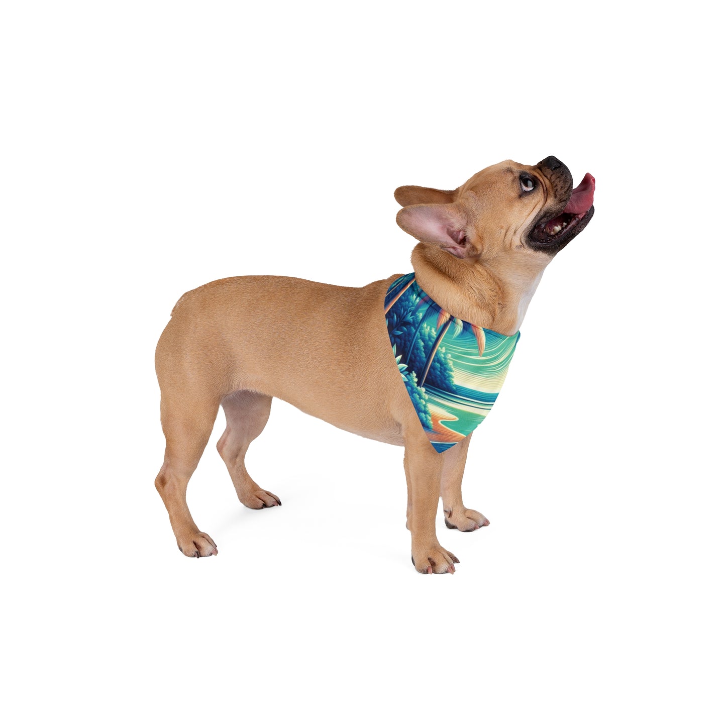 Neon Paradise Pet Bandana, 2 Sizes - Stylish accessory for dogs & cats