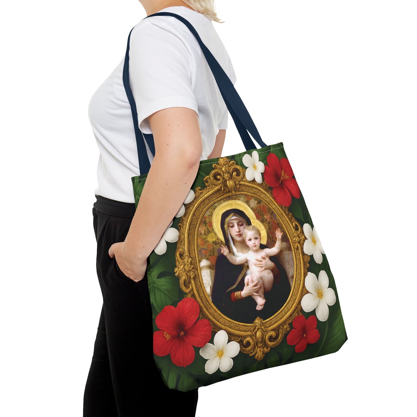 Virgin of the Lilies, Religious Tote Bag - 3 Sizes