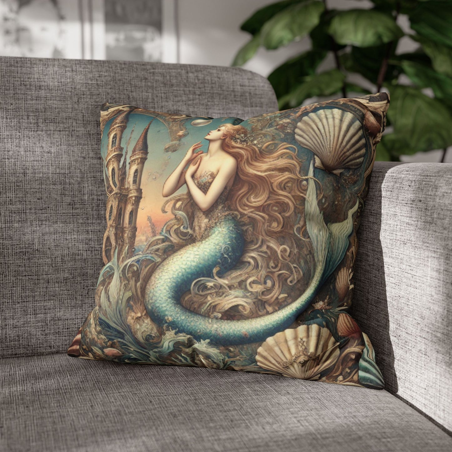 Faux Suede Square Pillowcase - Mermaid Royale