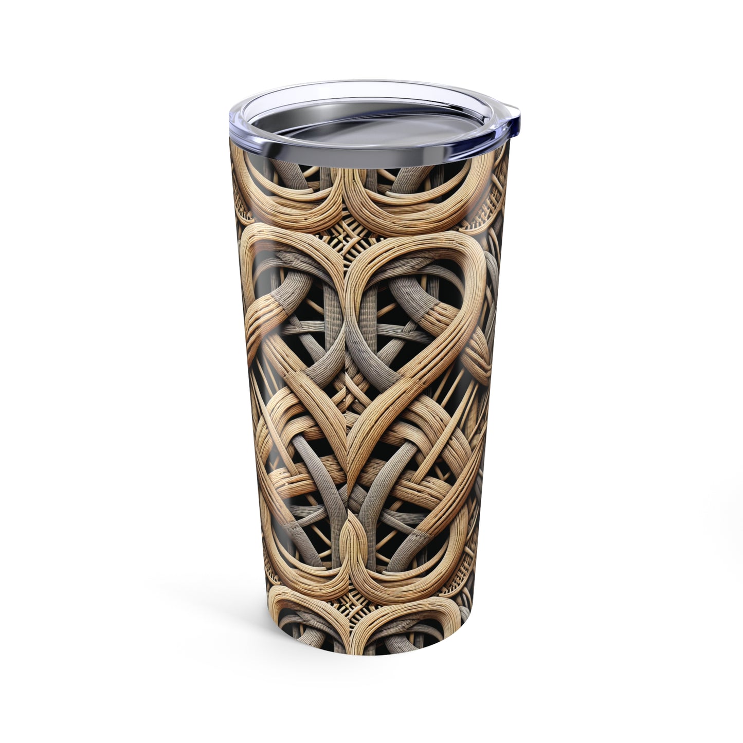 20oz Tropical Tumbler, Stainless Steel - Beach Wicker