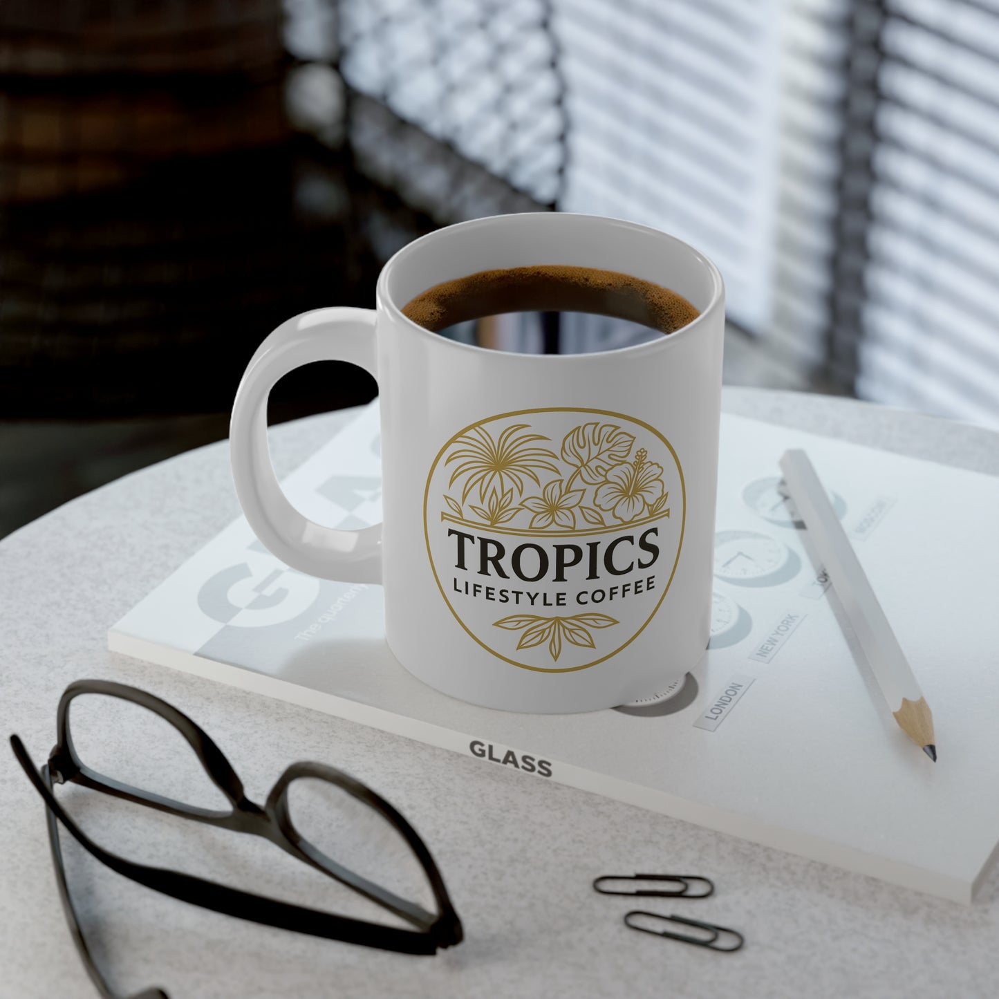 Jumbo Mug, 20oz, Gold TLCoffee Logo | Tropical Coffee Cup