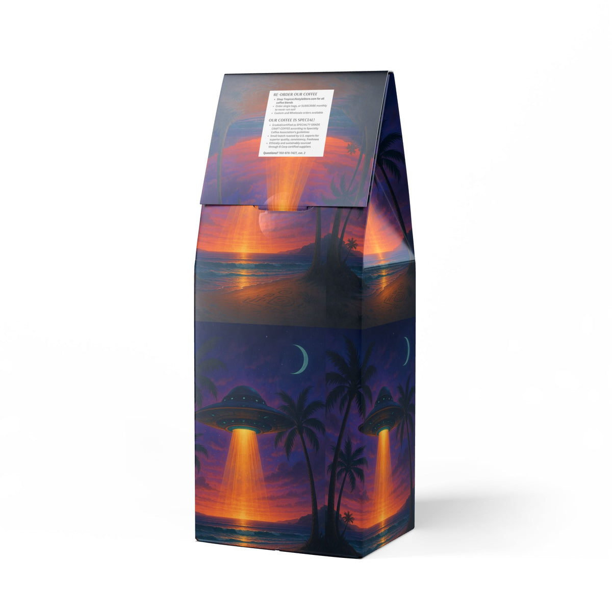 Citrus Bay Blend™ (Medium Roast) Specialty Grade Craft Coffee / Beach UFO at Night