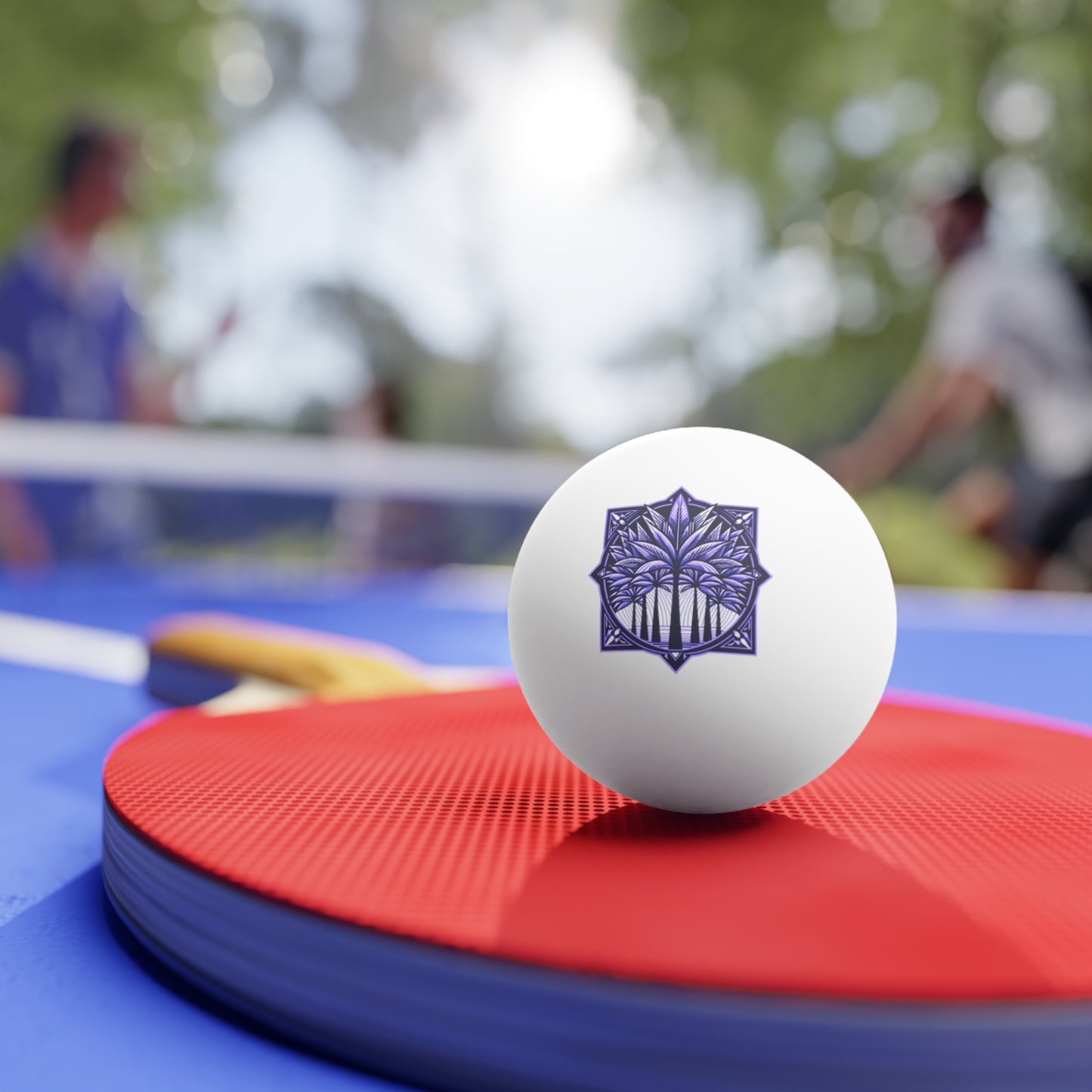 Tropical Paradise Ping Pong Balls - 6 Pack with Deco Palm Purple