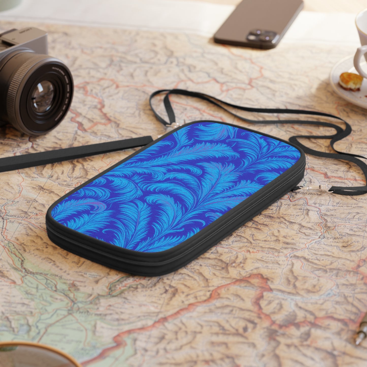 Passport Wallet – Perfect for Travelers & Adventurers / Palms Rocco Blue