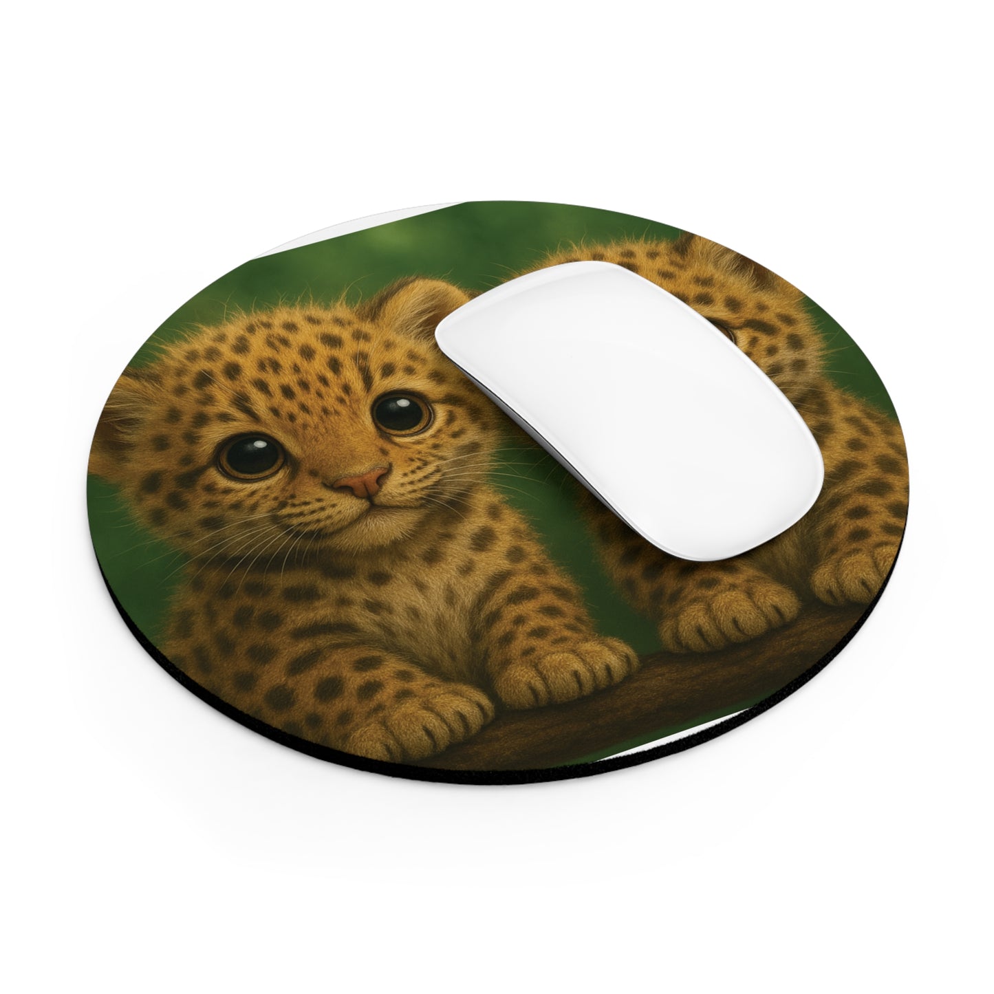Tropical Mouse Pad, 2 Shapes - Beach Vibes for Home Office & Gamer / Baby Jaguars