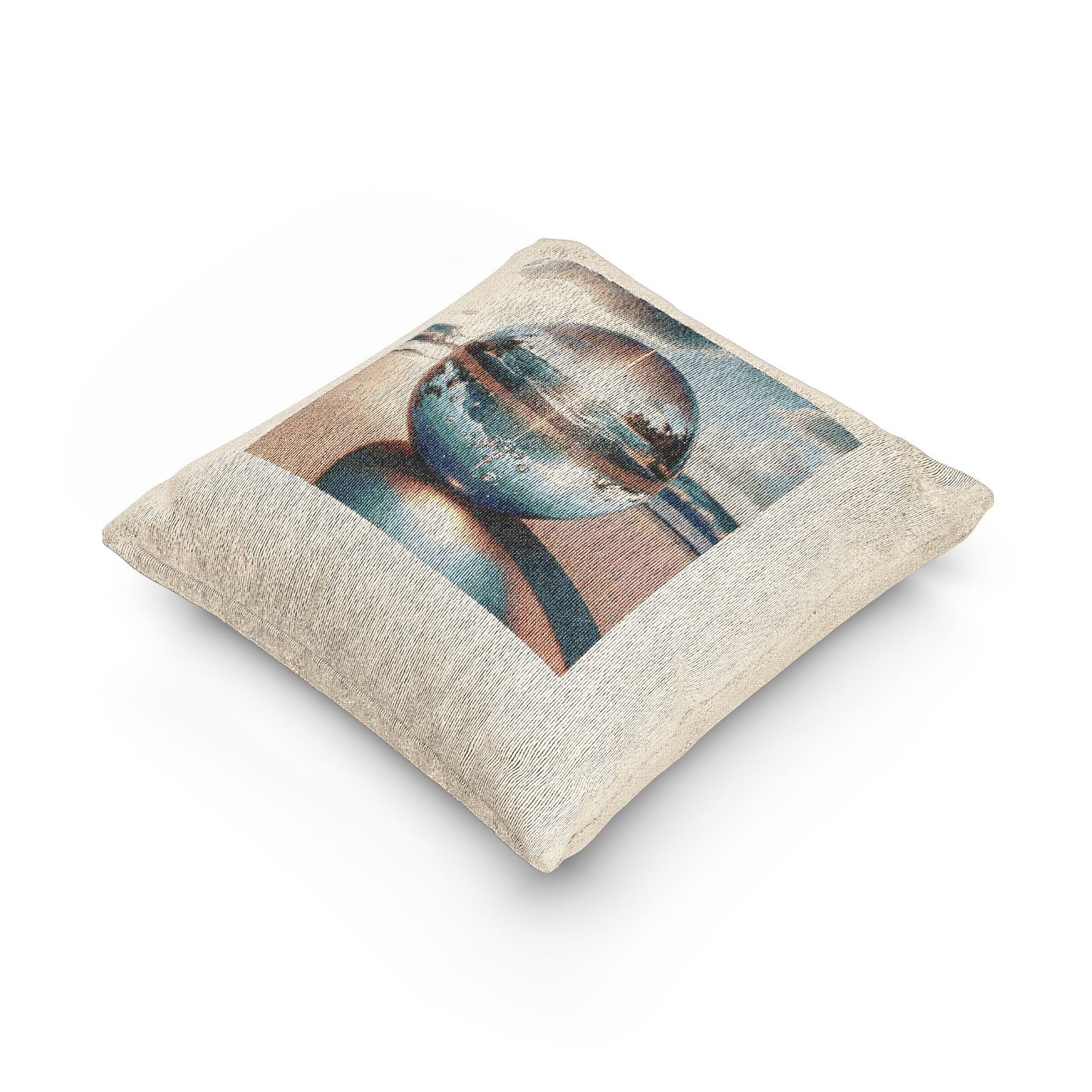 Woven Pillow, 17"W x 18"L - Beach Illusion Ball