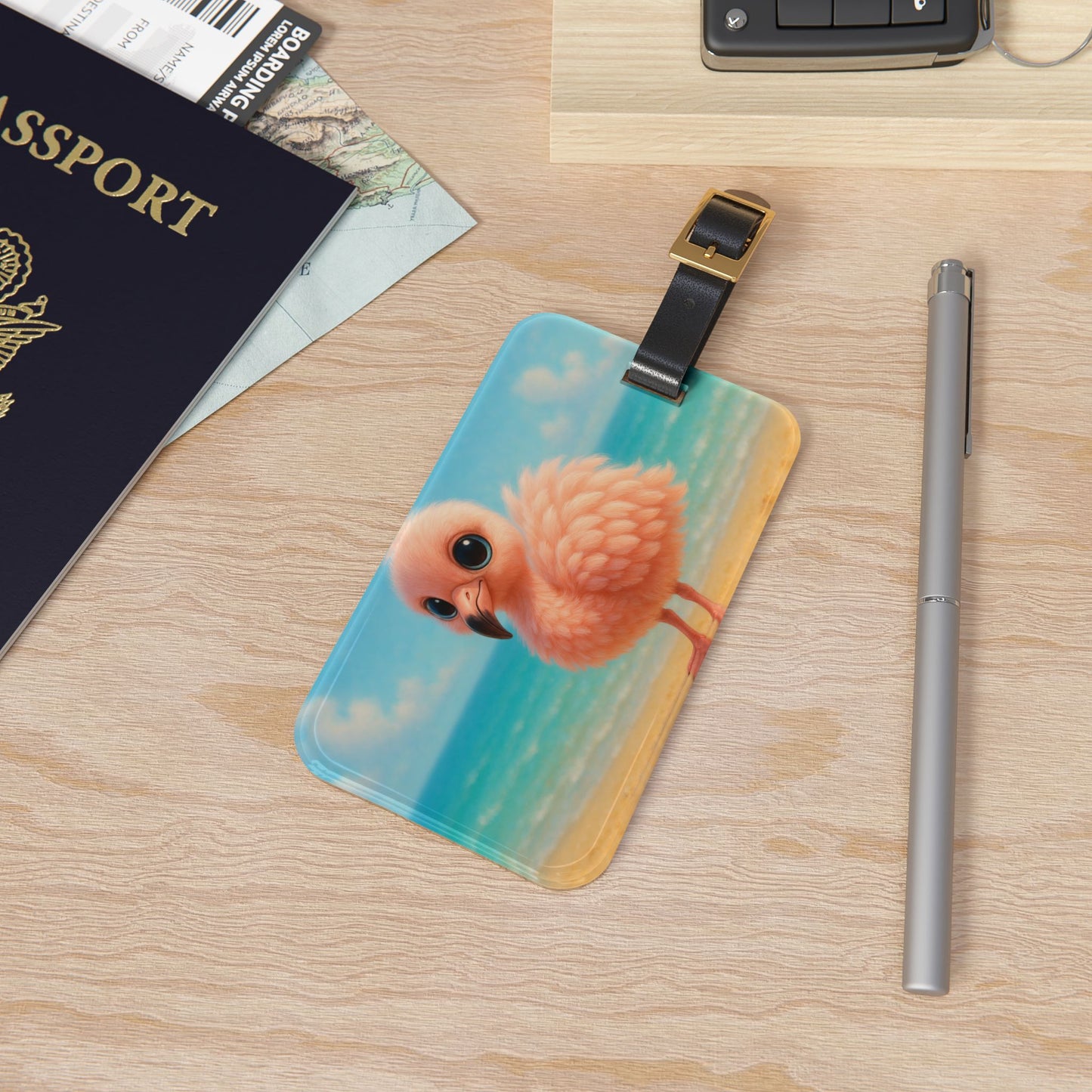 Luggage Tag - Baby Flamingo
