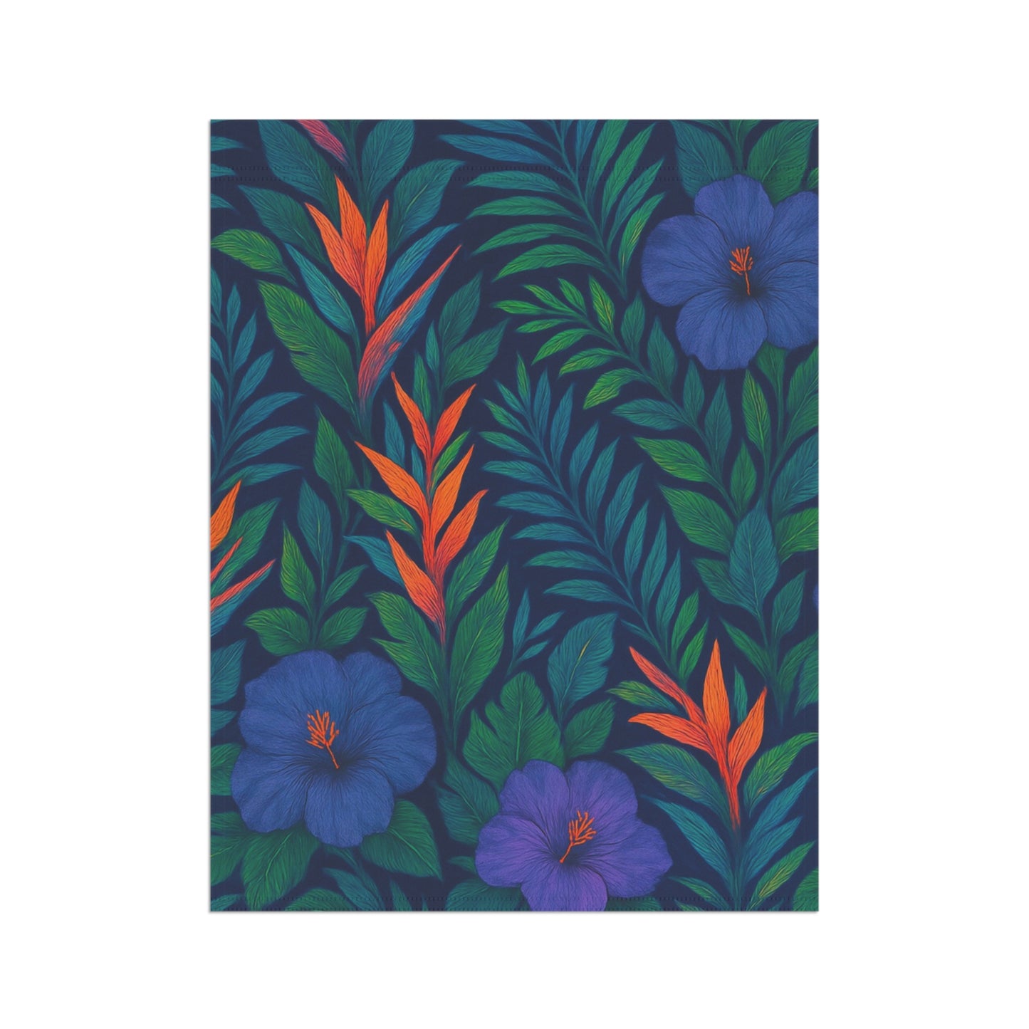 Tropical Garden Flag - Perfect for Outdoor Decor / Midnight Flowers, Navy