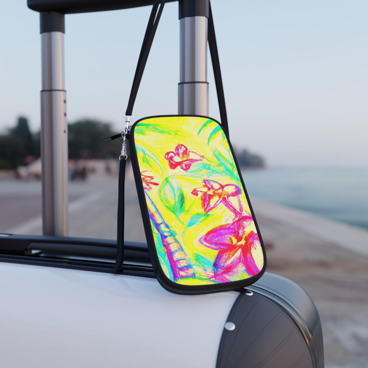 Vibrant Passport Wallet – Perfect for Travelers & Adventurers / Tropical Doodles, Yellow