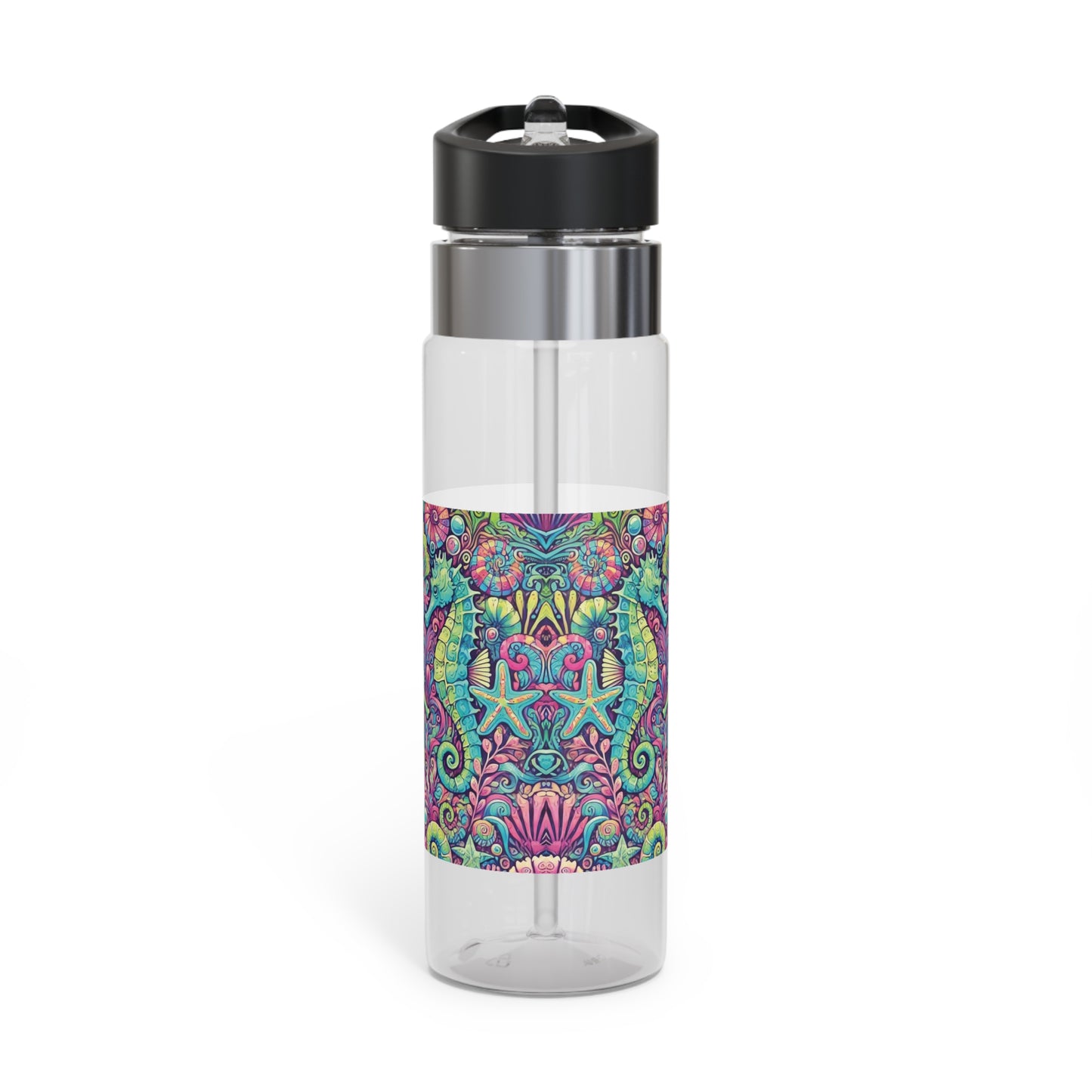 Tropical 20oz Tritan Sport Water Bottle - Leakproof, Lightweight, BPA-Free / Seahorse Trio