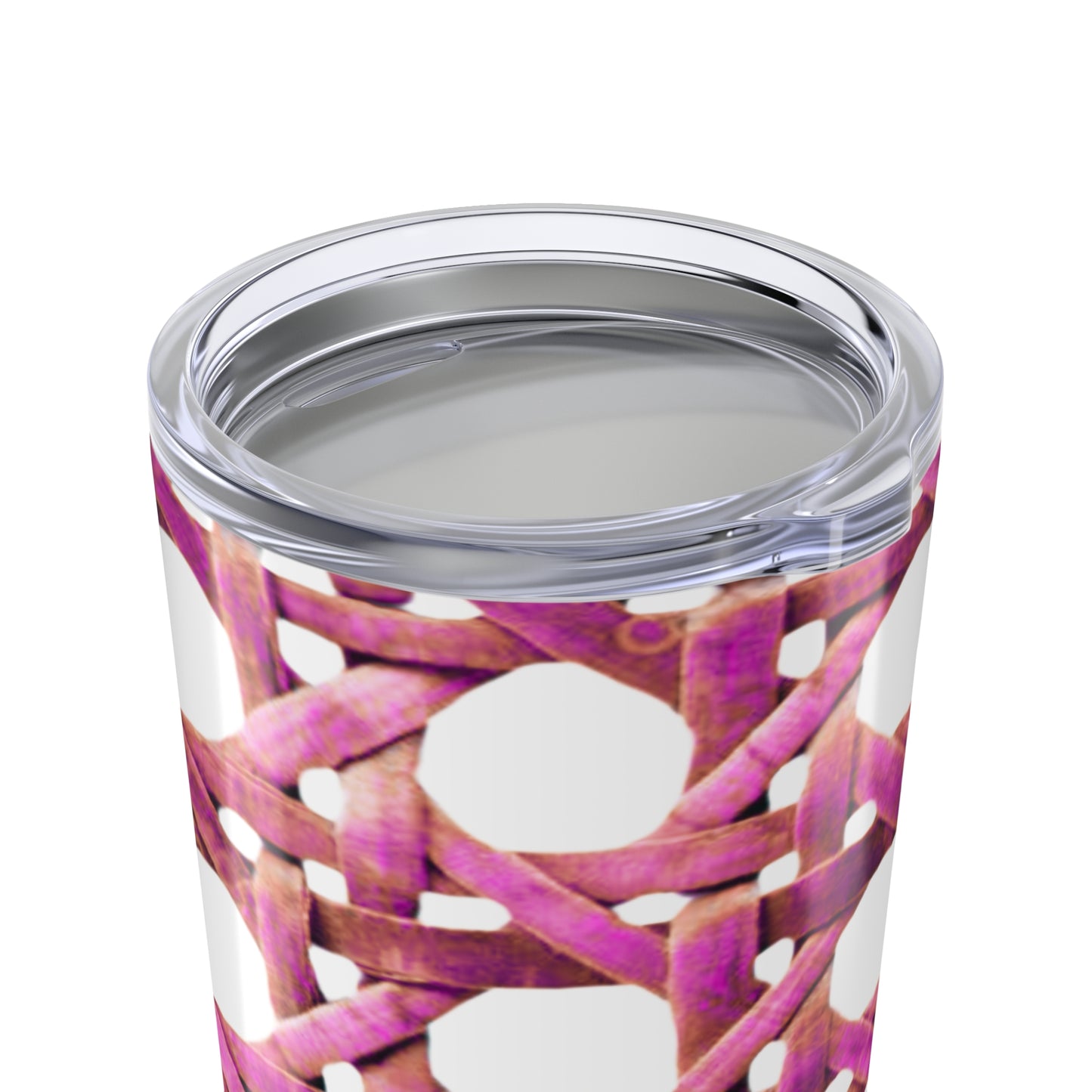 20oz Tropical Glossy Tumbler, Stainless Steel / Hibiscus Wicker