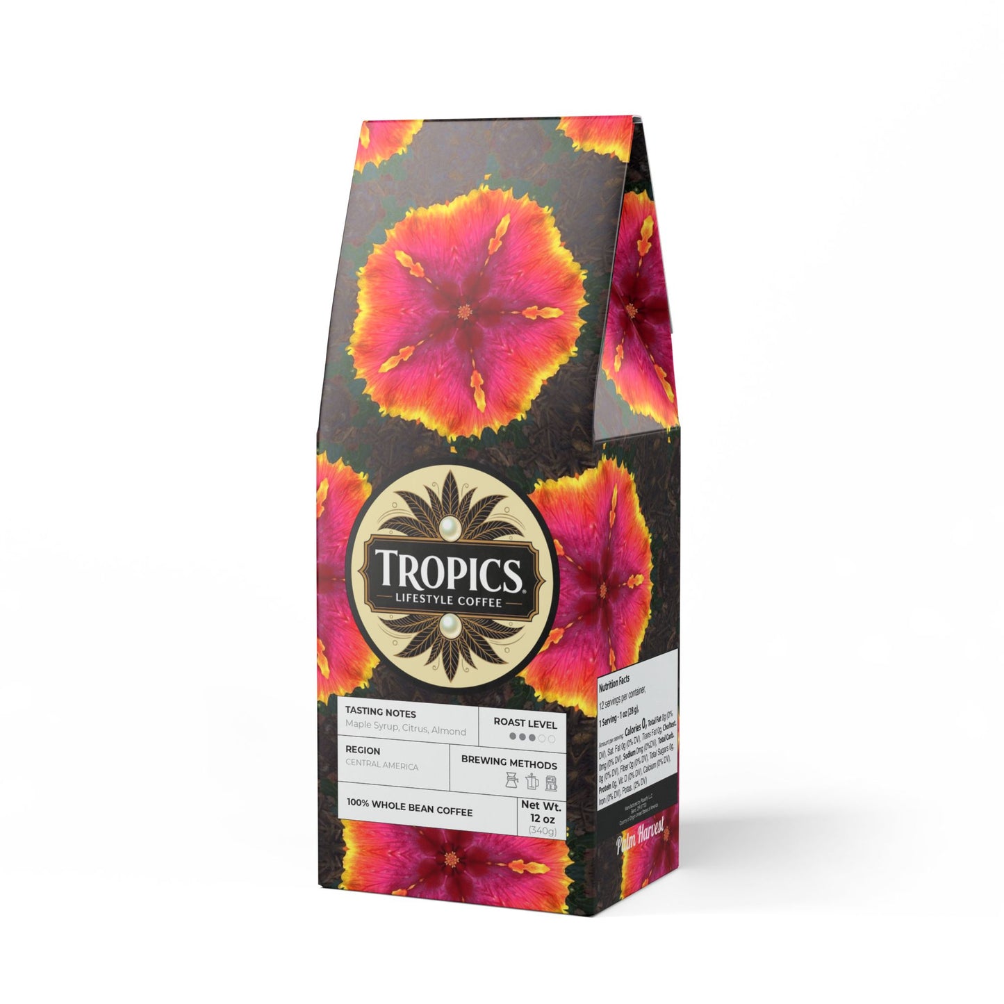 Palm Harvest Blend™ (Medium Roast) Specialty Grade Craft Coffee / Hibiscus Kaleido