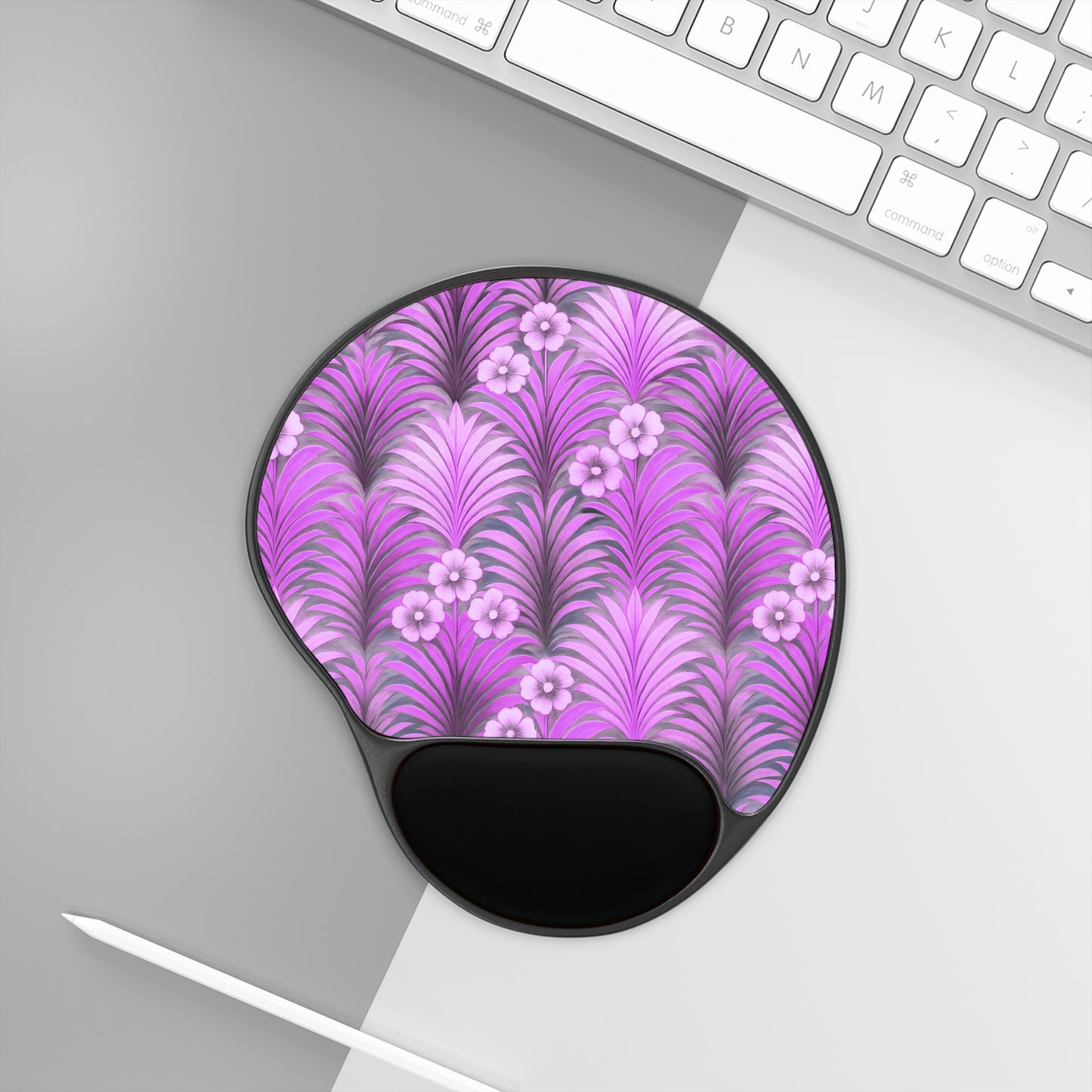 Sunrise Palms/Amethyst Mouse Pad with Wrist Rest – Ergonomic Design for Comfort and Style