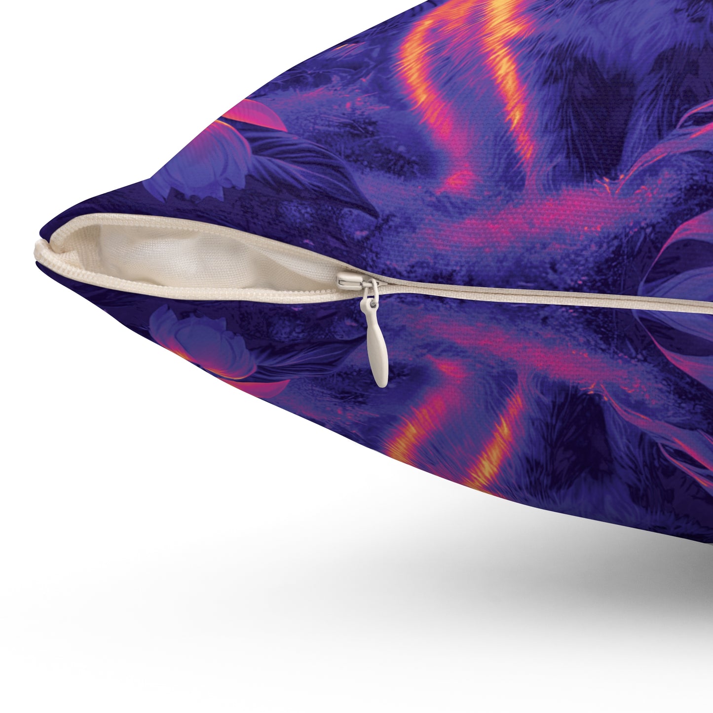 Decorative Pillow - Accent Cushion, 4 Sizes /Tropical Sumatran Rabbits/Purple Pop