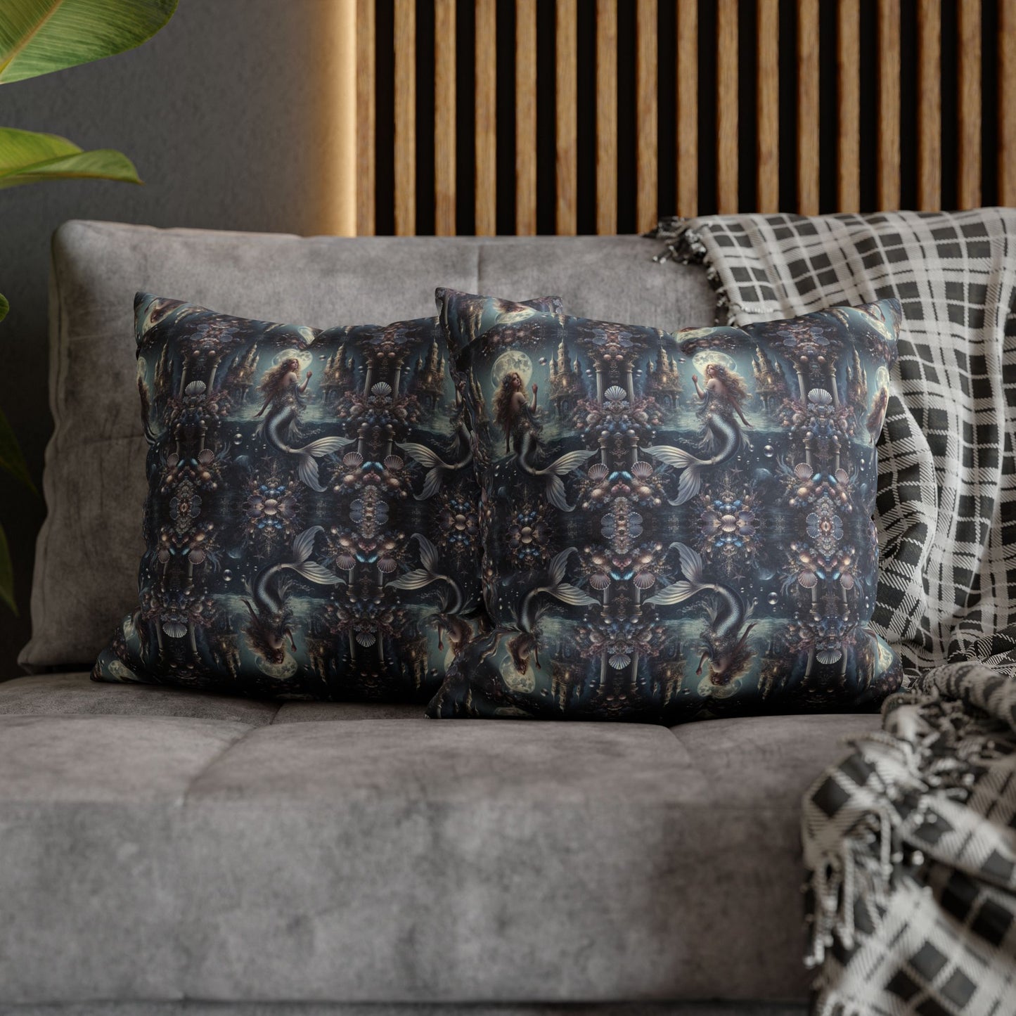 Faux Suede Square Pillowcase - Mermaid Sai
