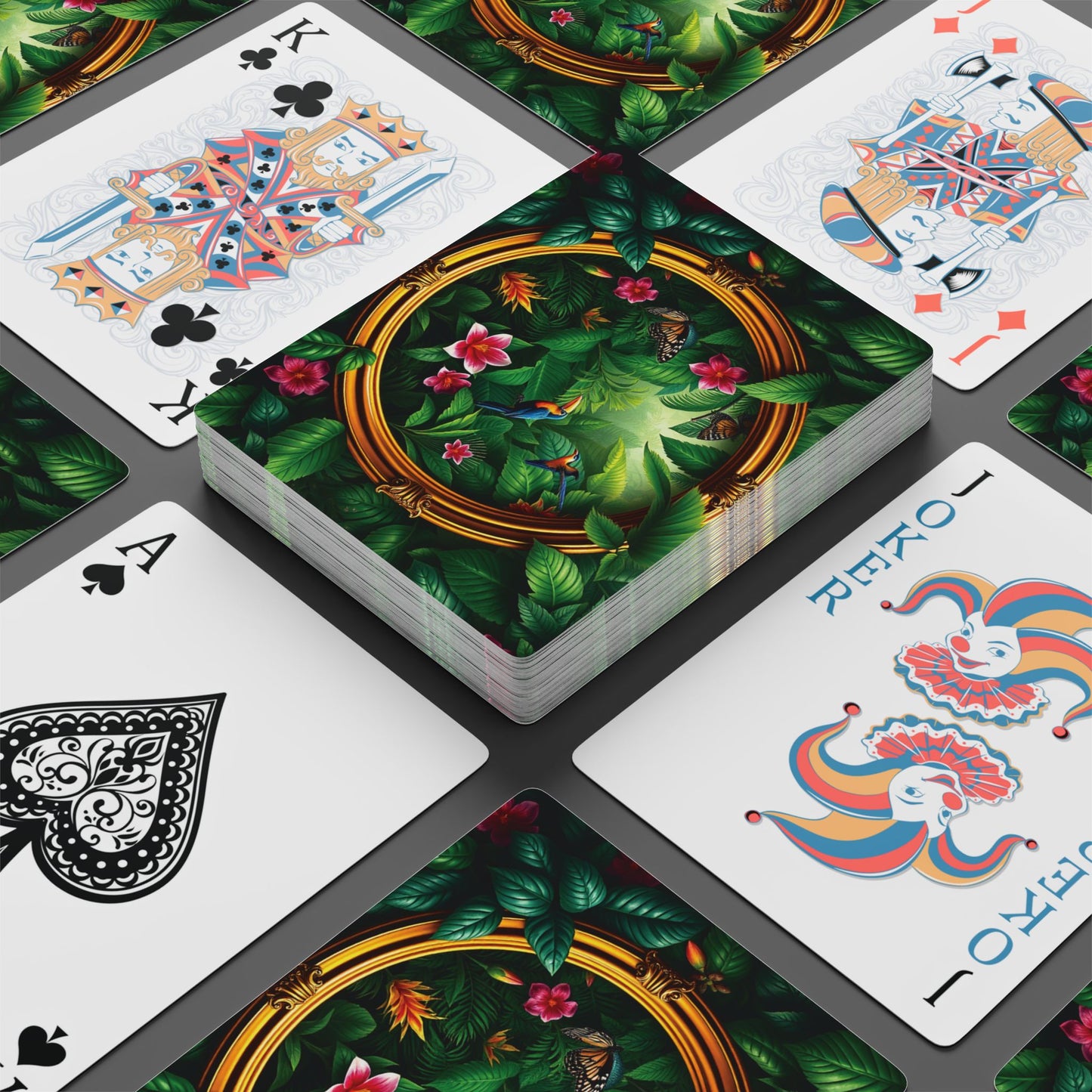 Poker Playing Cards - Framed Rainforest