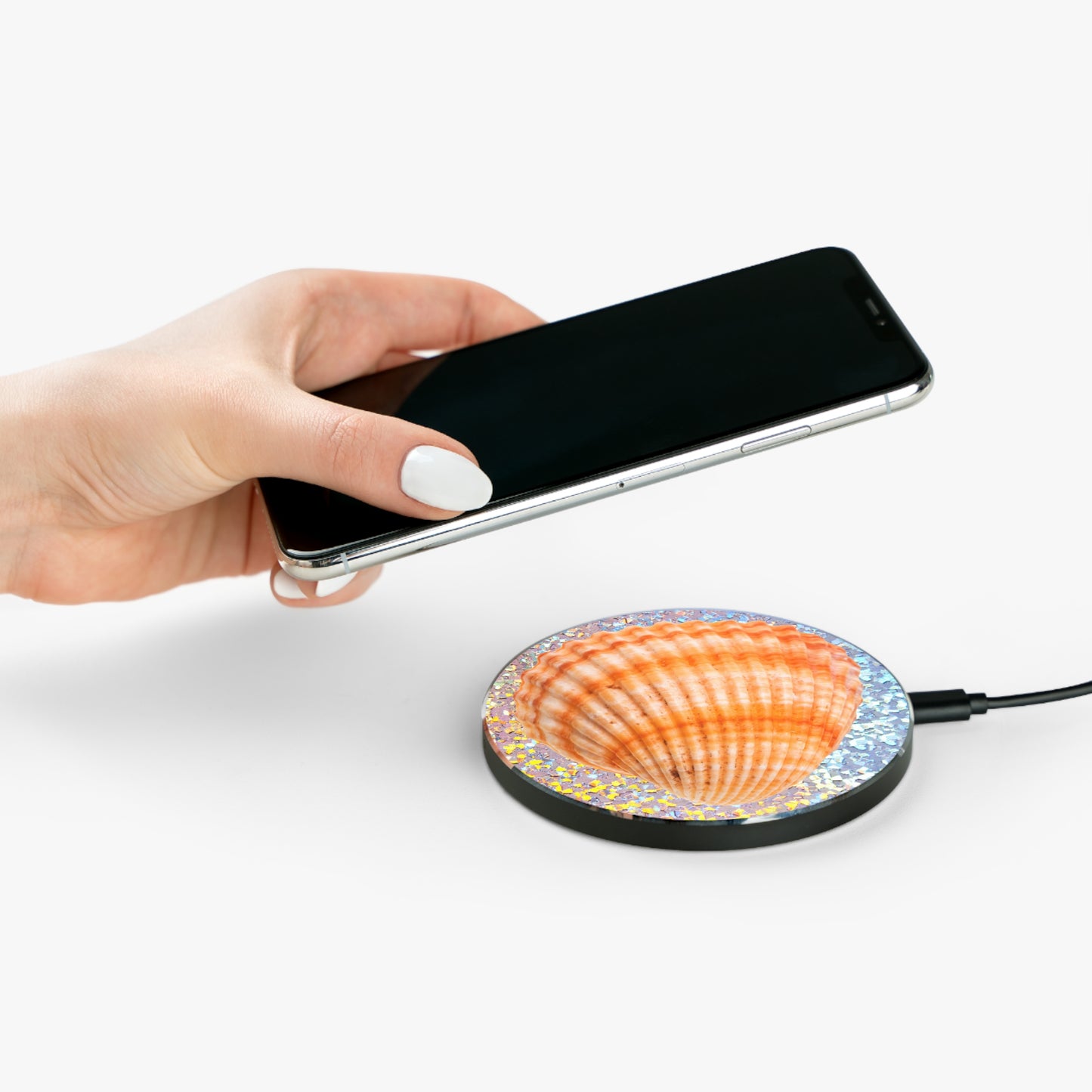Wireless Charger - Disco Orange Scallop