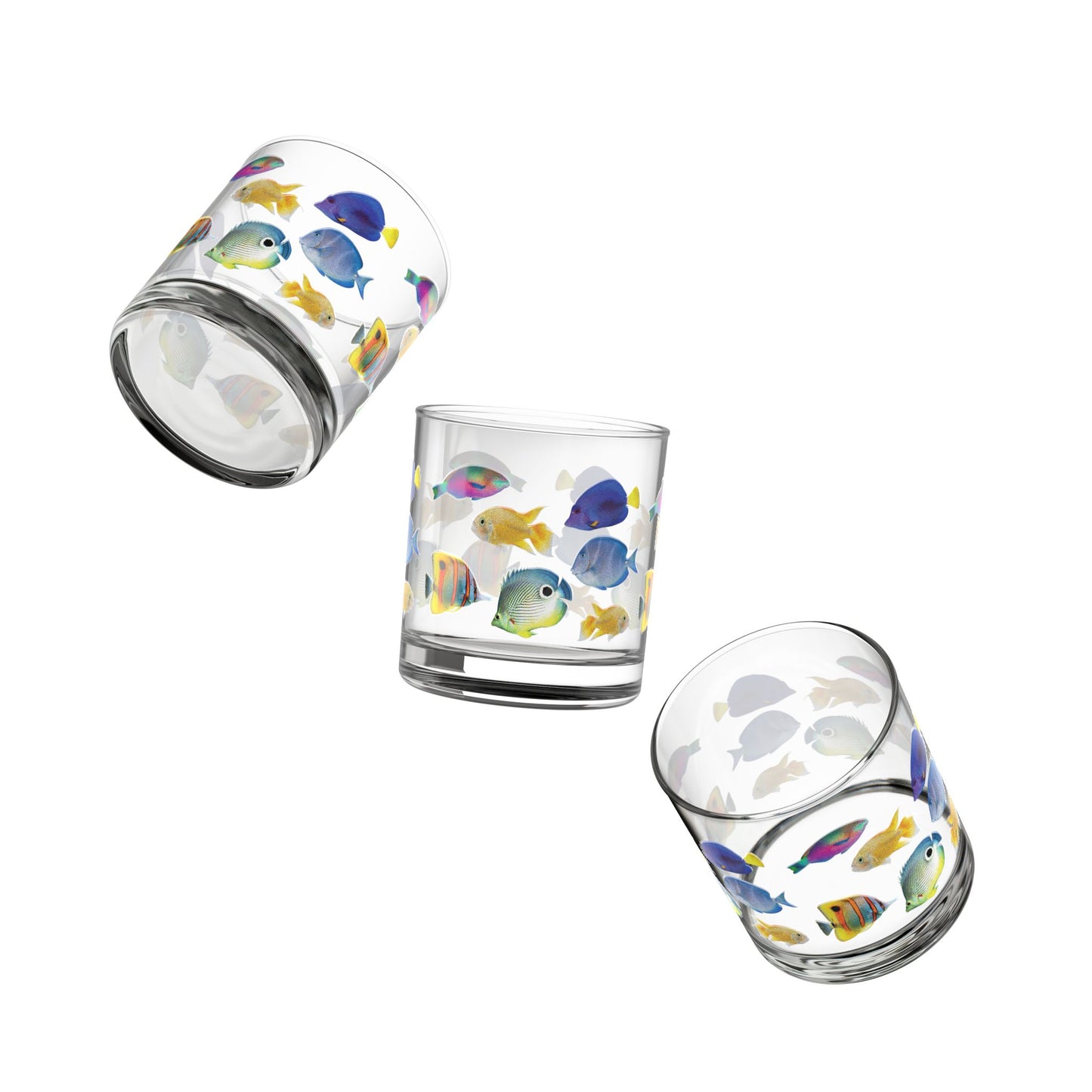 Rocks Glass, 10oz - School of Fish